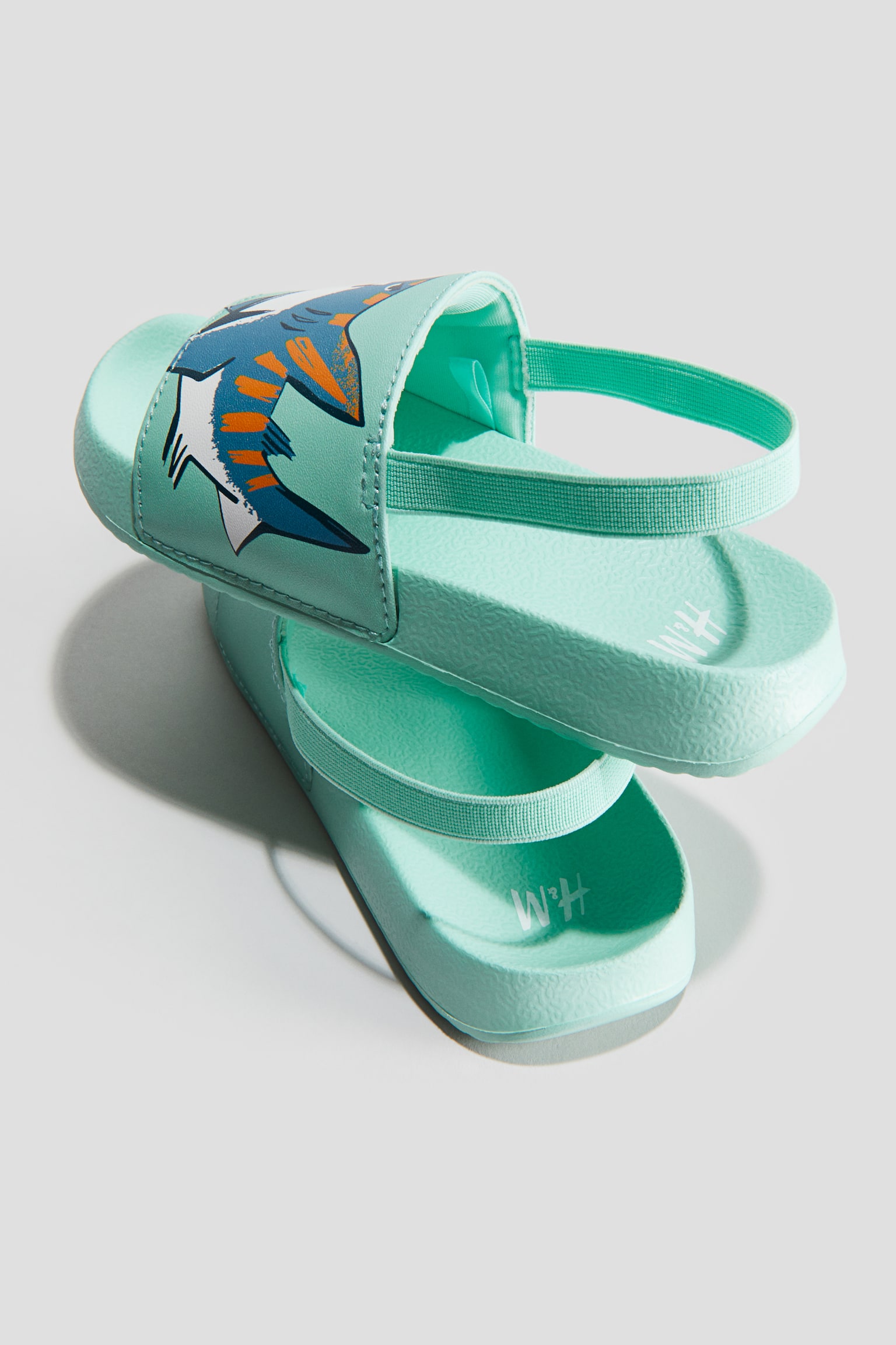 Print Slides - Mint green/Sharks/Dark beige/Turquoise - 4