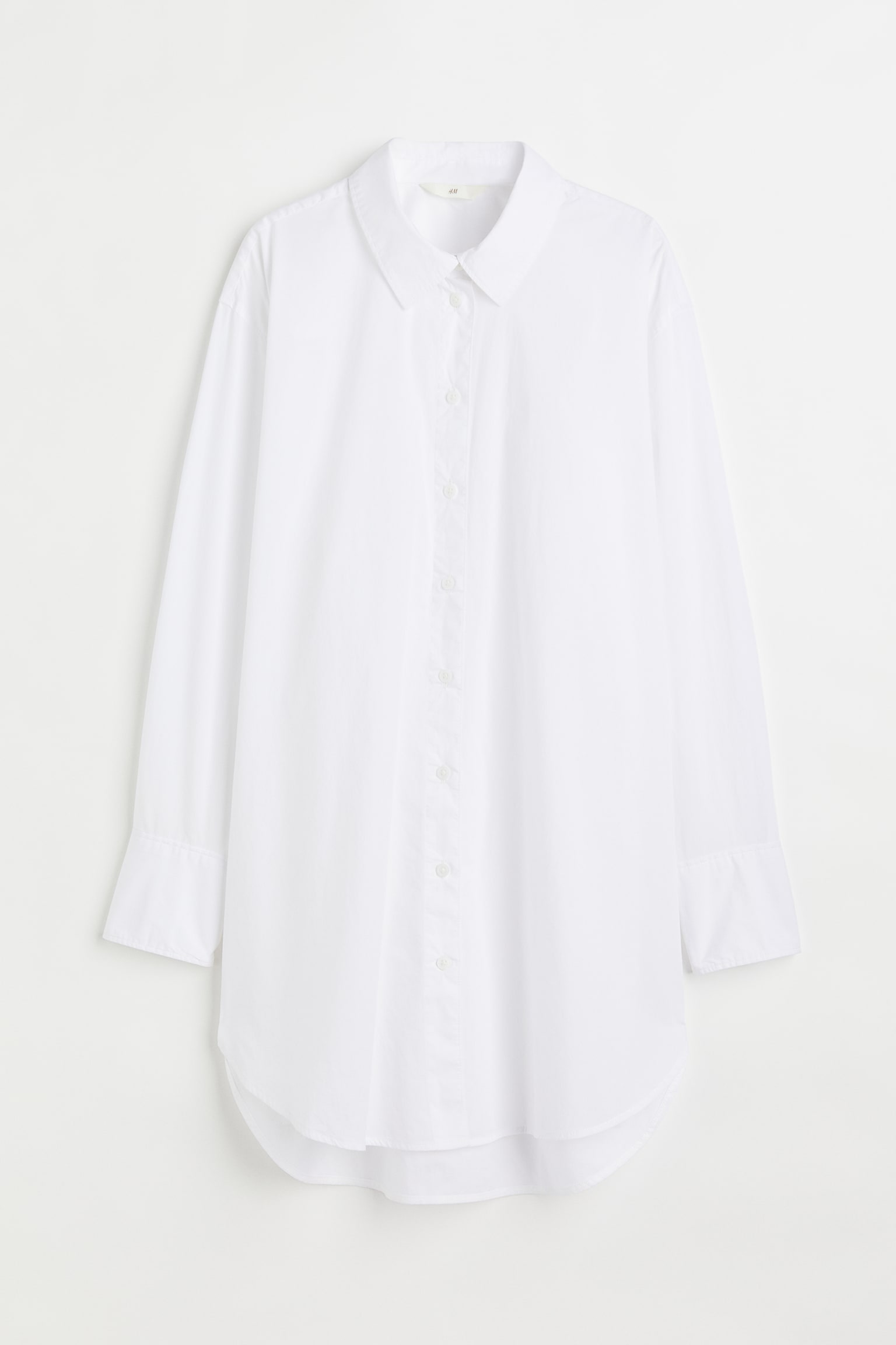 Long Cotton Shirt - White - 1