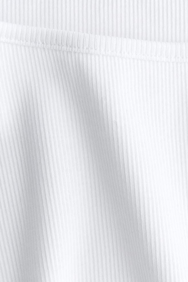 Ribbed cotton T-shirt-White - 3