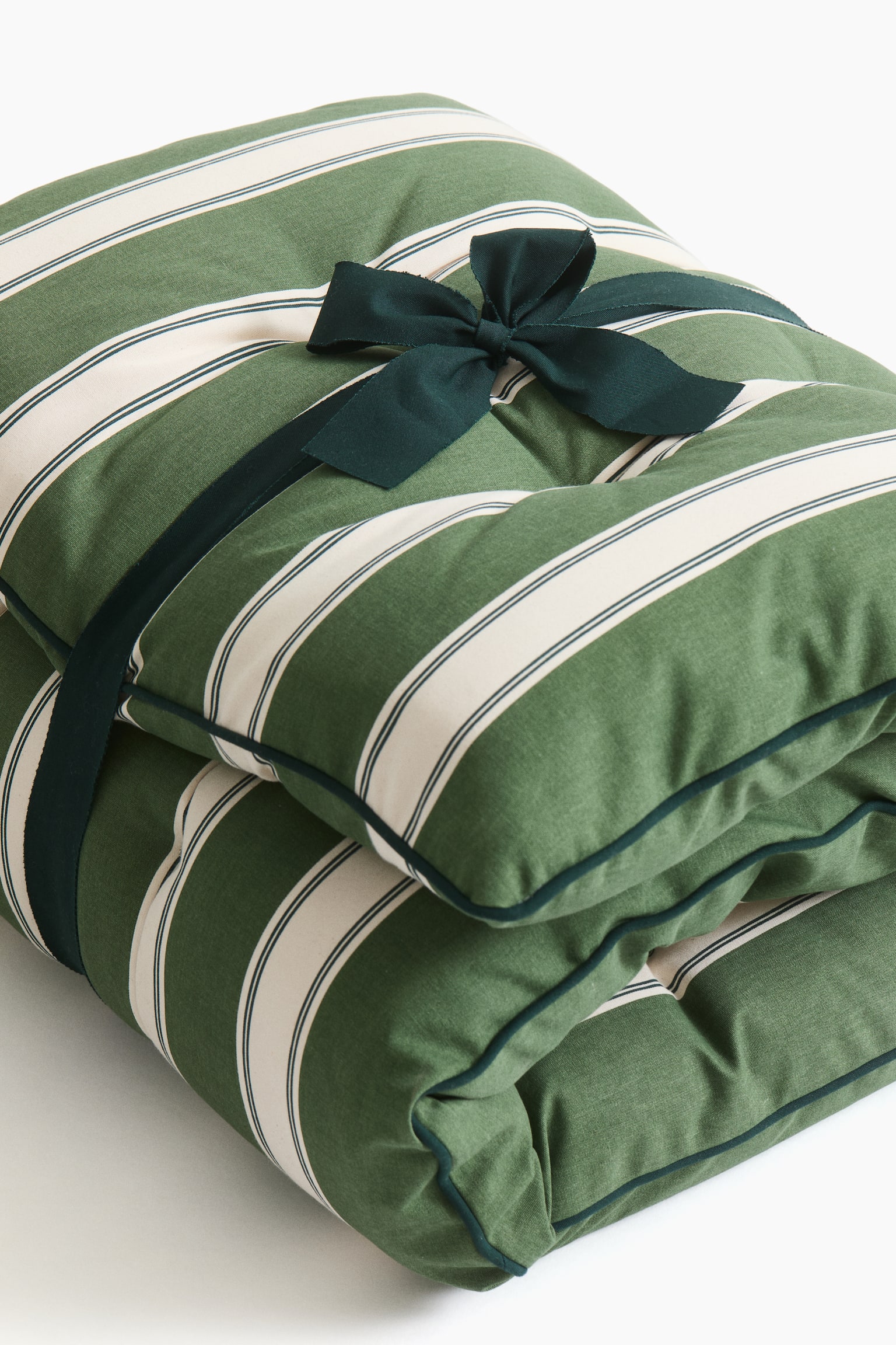 Large outdoor seat cushion - Green/Striped/Light beige/Terracotta/Striped - 2