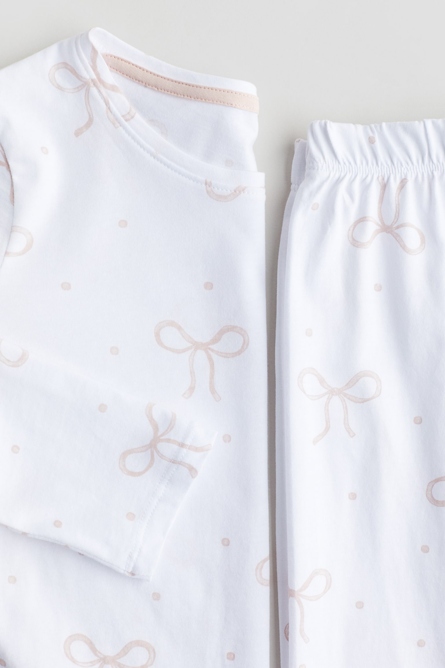 Cotton jersey pyjamas - White/Bows/Blue/Floral - 2