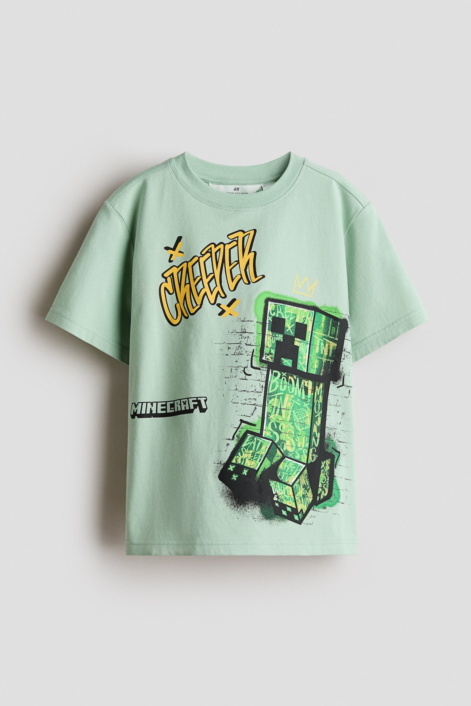 טישירט עם הדפס - ירוק בהיר/Minecraft - 1