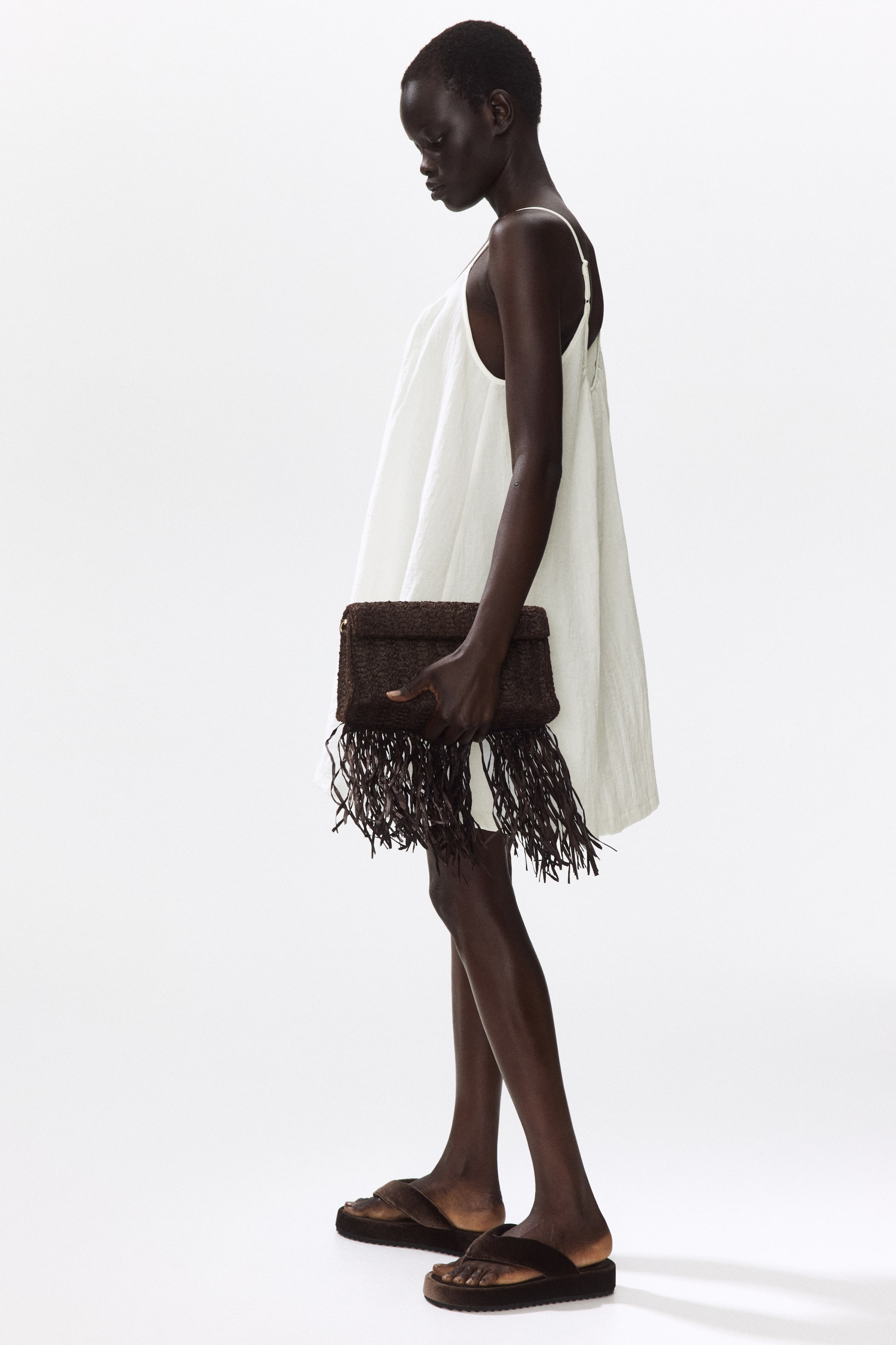 Button-Front Crêpe Dress