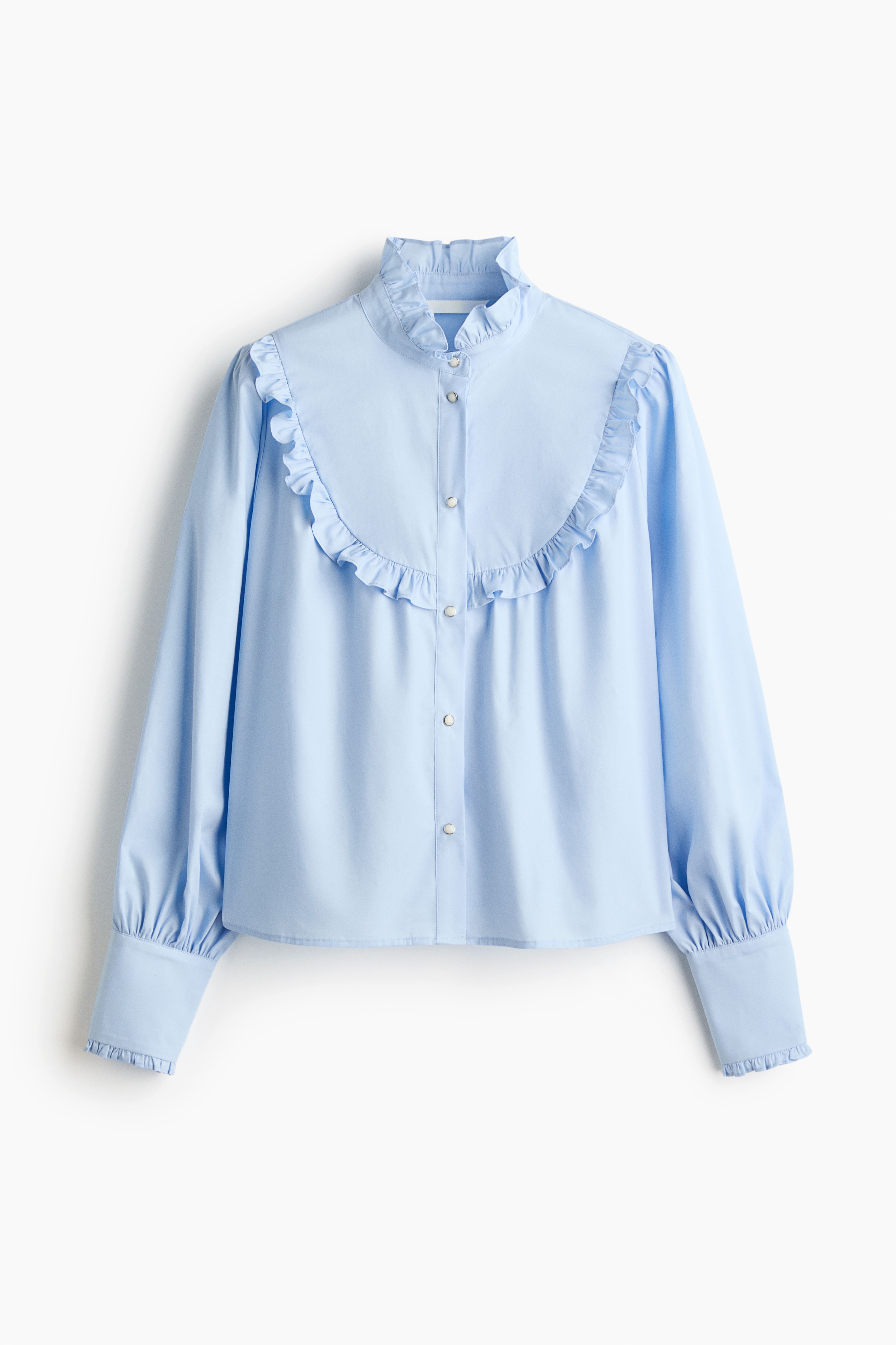 Blouse à bords plissés en popeline de coton