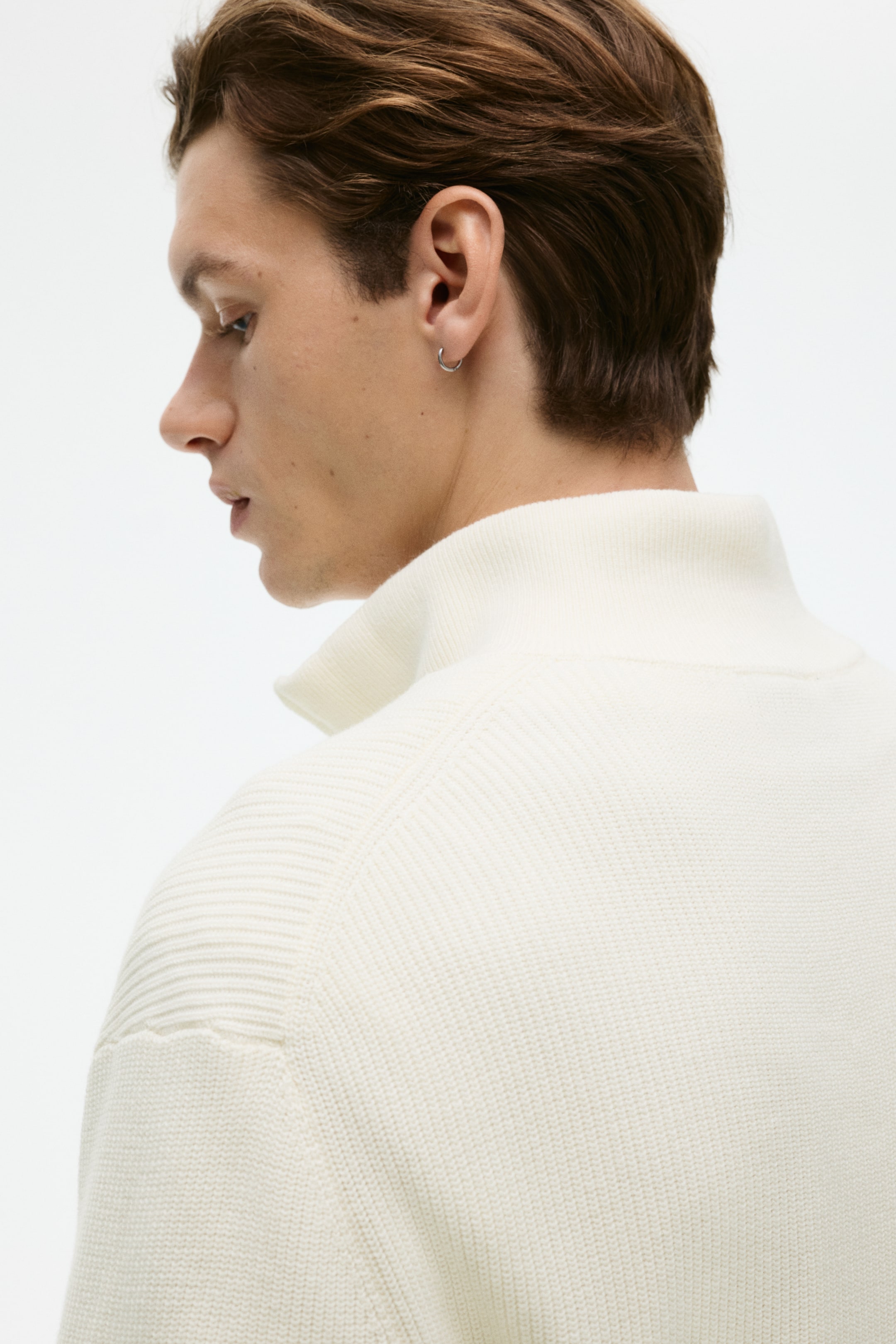 Nagyobb kép megtekintése: Cipzáros pulóver Regular Fit - Fehér - FÉRFI | H&M HU 4