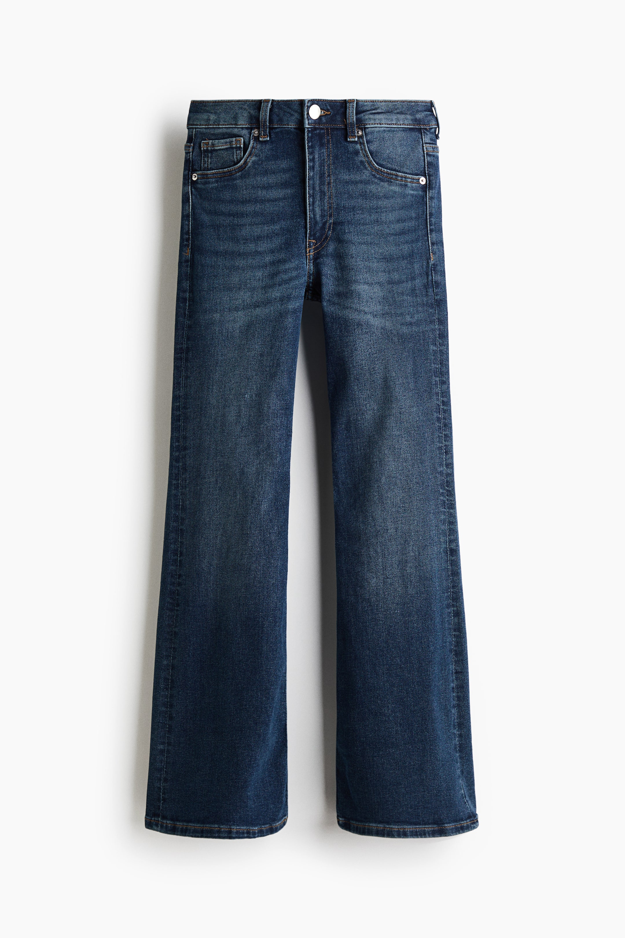 View larger image: Flared High Waist Jeans - Dark denim blue - Ladies | H&M 1