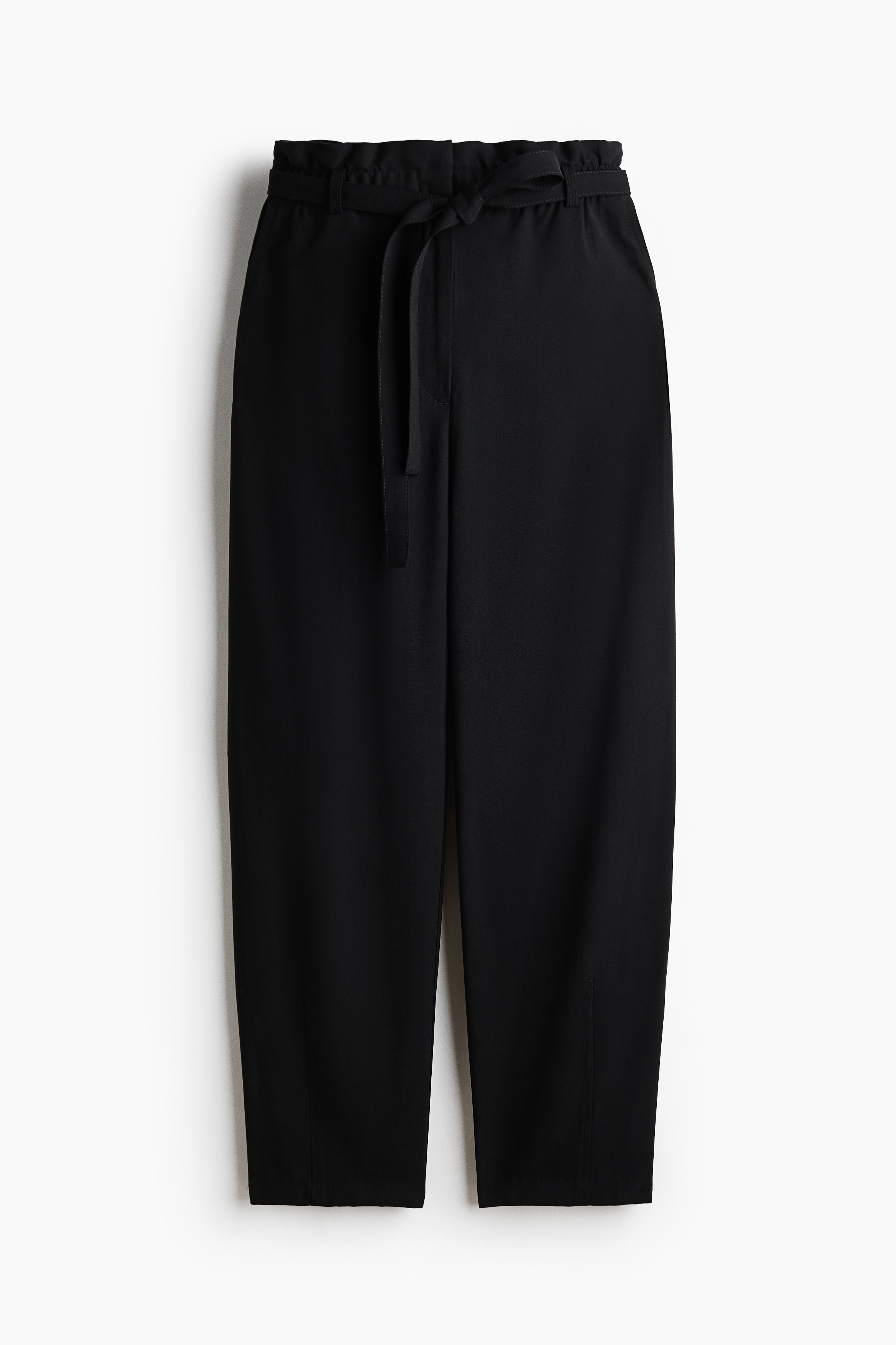 Pantalón barrel con cinturón de lazo - Negro/Greige oscuro/Café oscuro