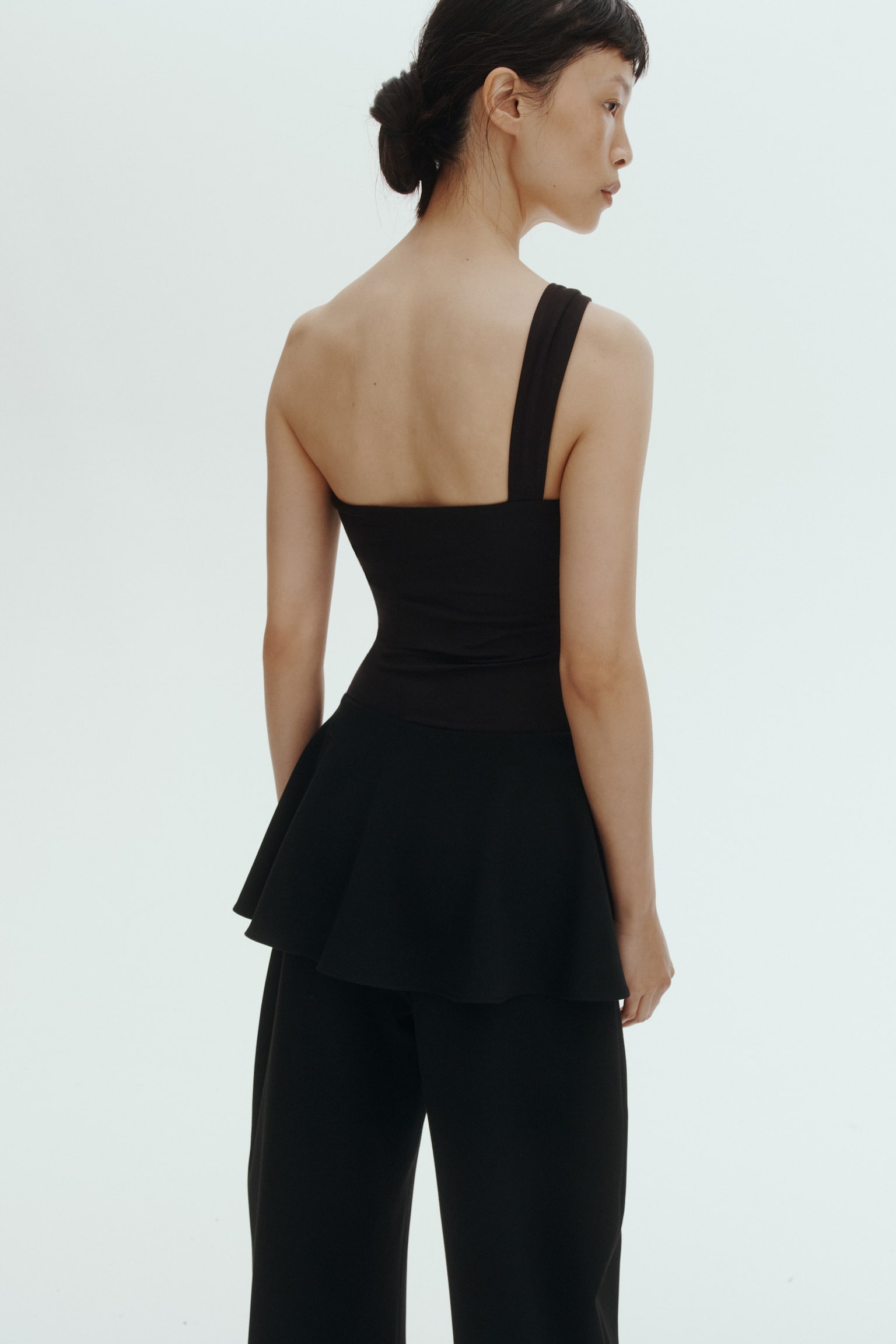 One-shoulder thong body-Black - 4