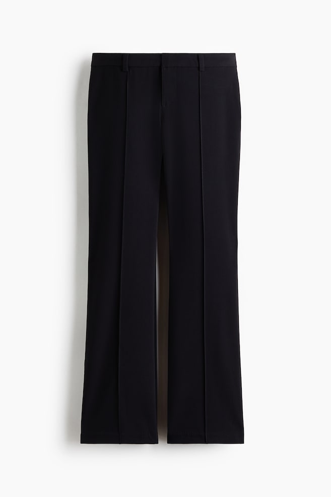 Tailored crease-leg trousers - Denim black/Grey marl - 1