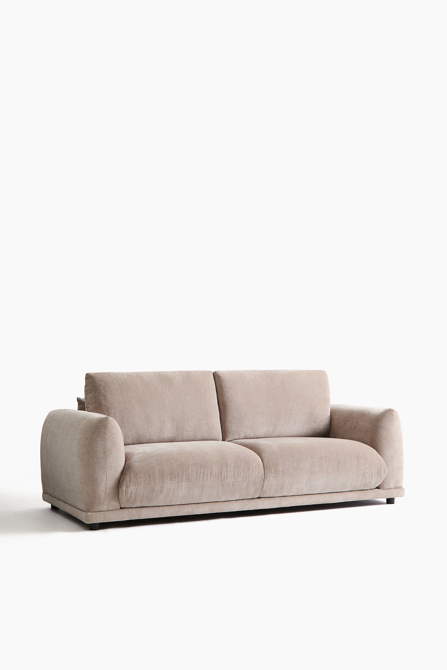Velvet 3-personers Sofa - Polyester, Beige - 1