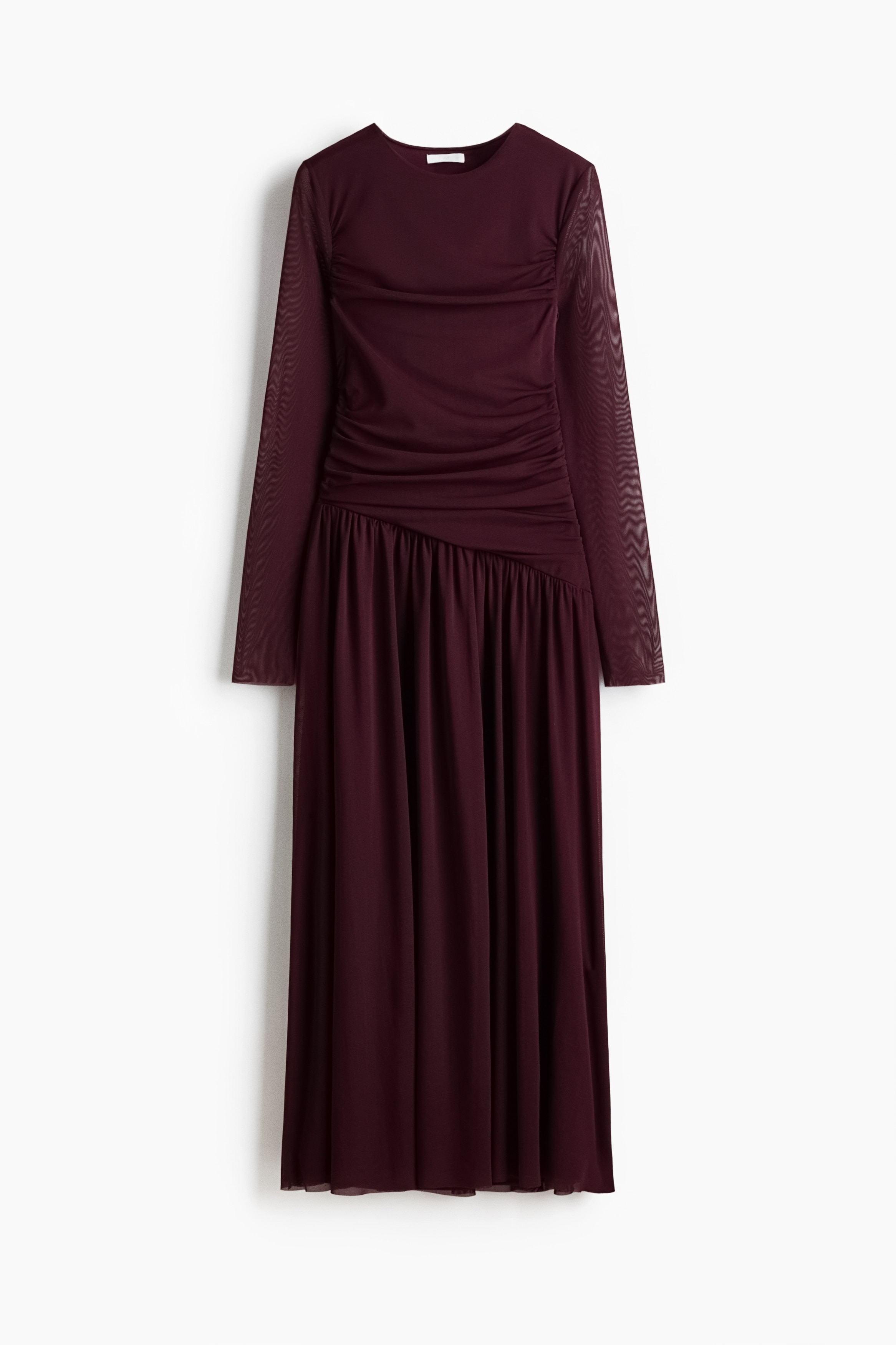 Missufe dames bodycon vrijetijdsjurk met strakke hoekige hals, lange mouwen, basic, figuurbetogende jurk, wijnrood, M