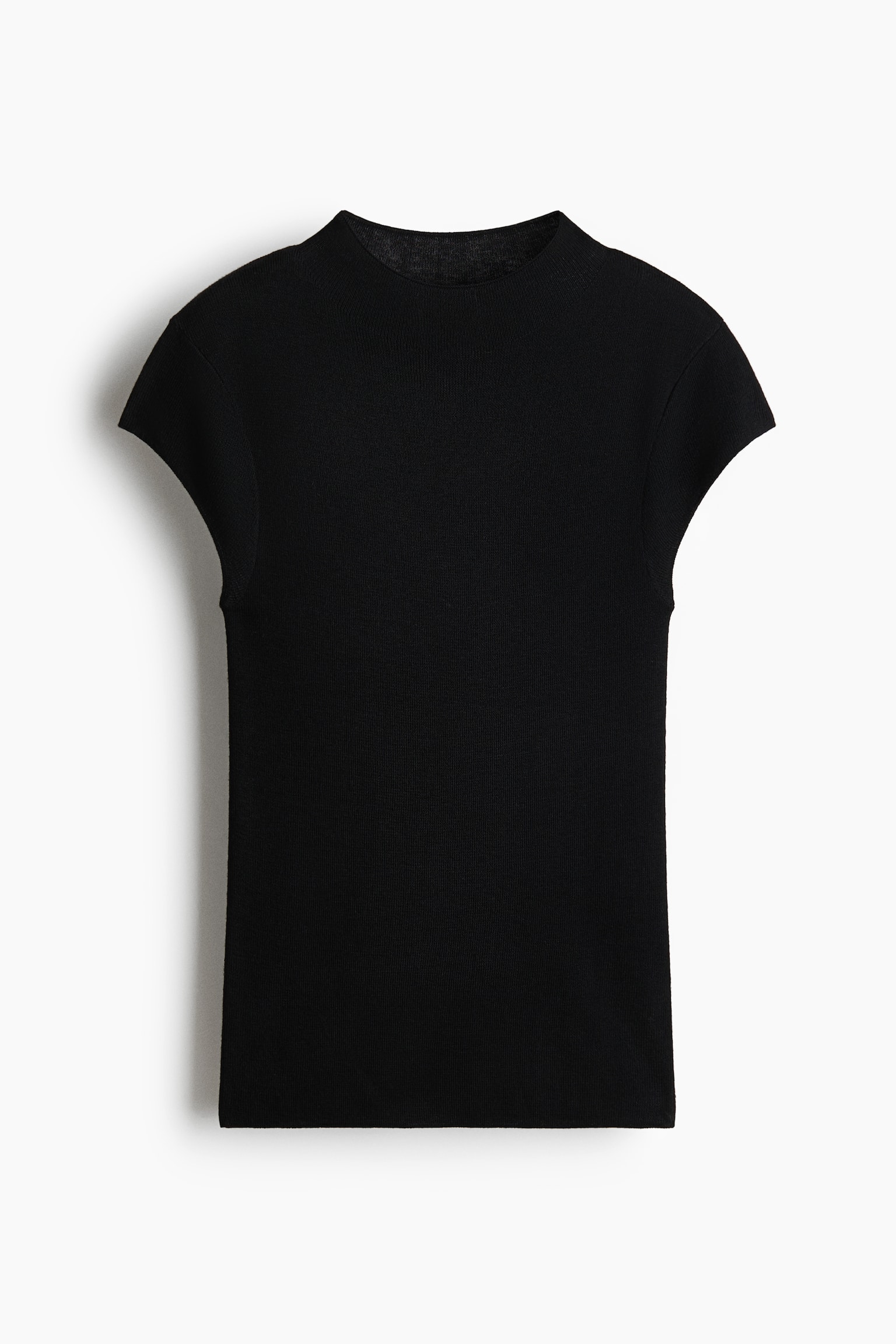 Женский топ H&M Fine-Knit Mock Turtleneck Top, цвет: Чёрный — фото 1