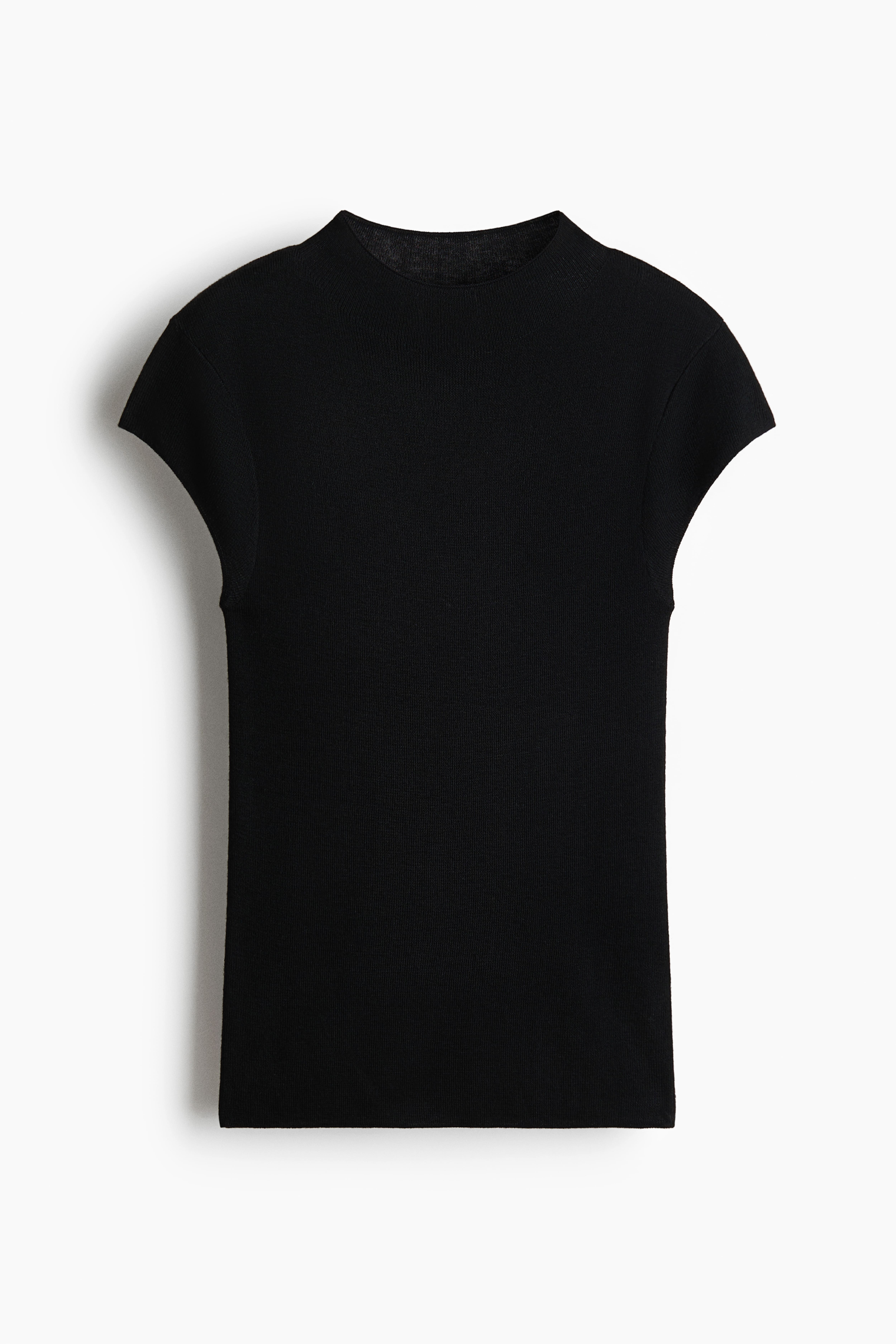 Fine-Knit Mock Turtleneck Top
