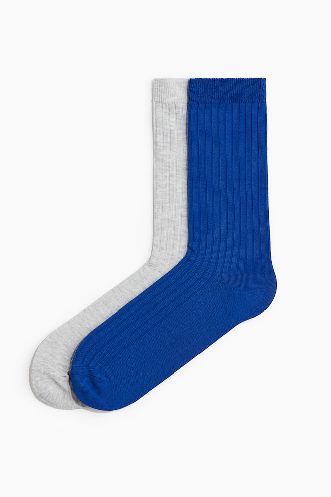 Pack de 2 calcetines en mezcla de bambú y viscosa - Gris jaspeado/Azul vivo/Negro/Crema/Marrón oscuro/Turquesa oscuro/Turquesa/Azul marino - 1