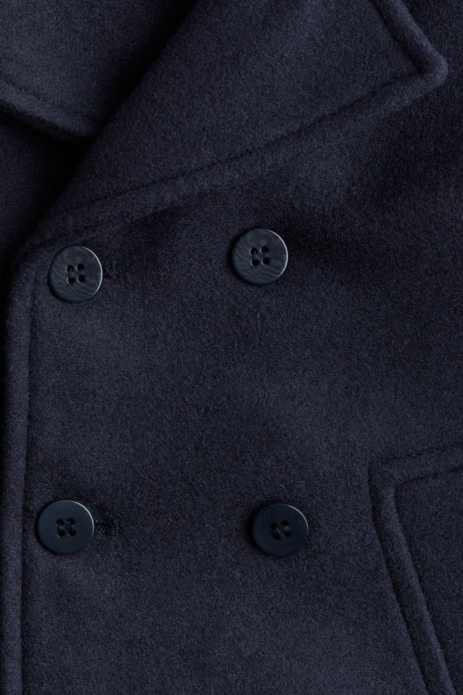 Cashmere-blend pea coat - Navy blue - 5