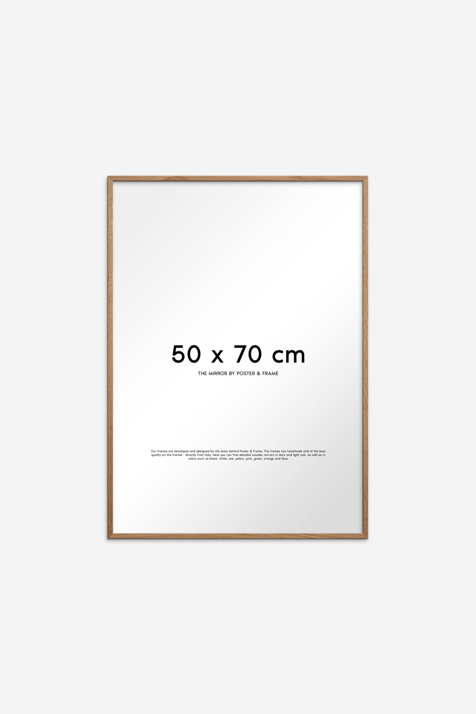 Spiegel Met Houten Frame - Natuurlijk Eiken/Rood/Lila/Blauw/Donkere Eik