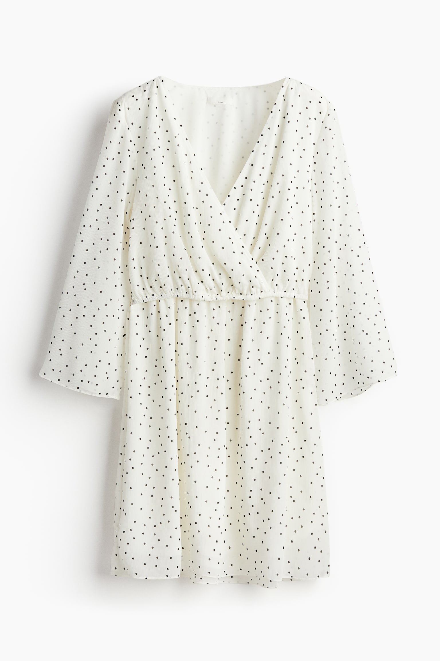 MAMA Chiffon nursing dress - White/Spotted - 1