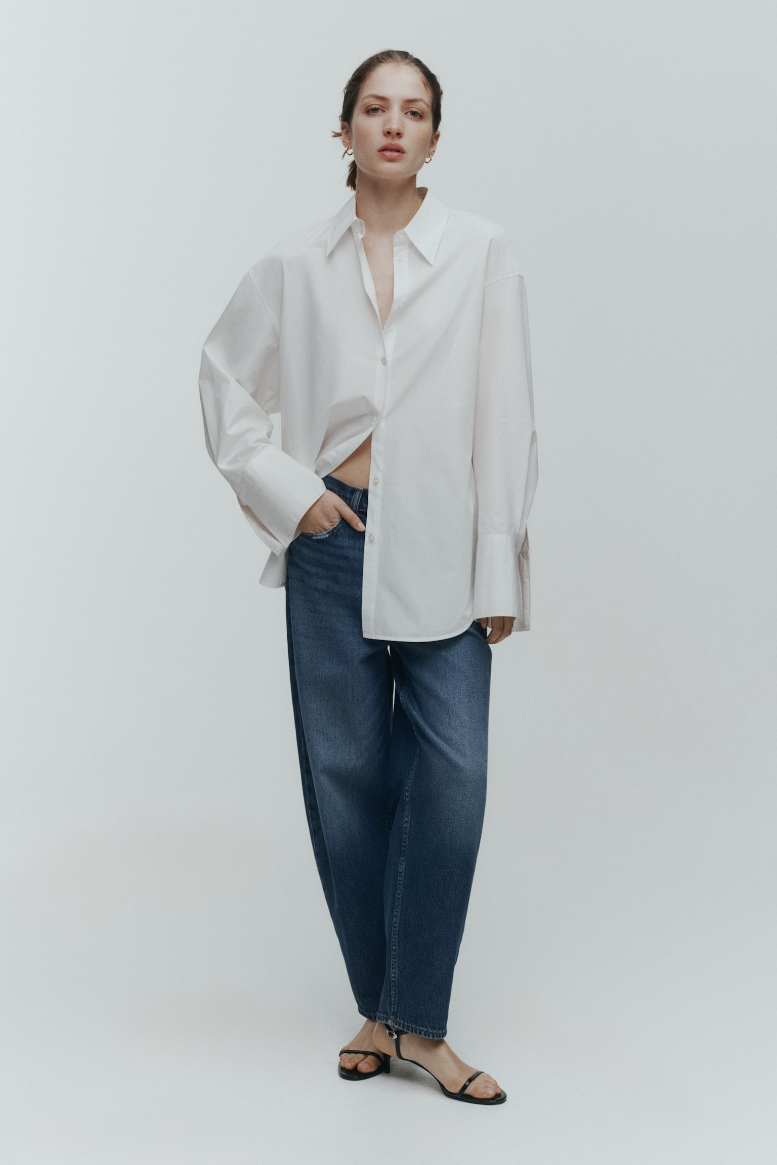 Barrel High Waist Ankle Jeans - Bleu denim/Bleu denim clair/Bleu denim clair - 1