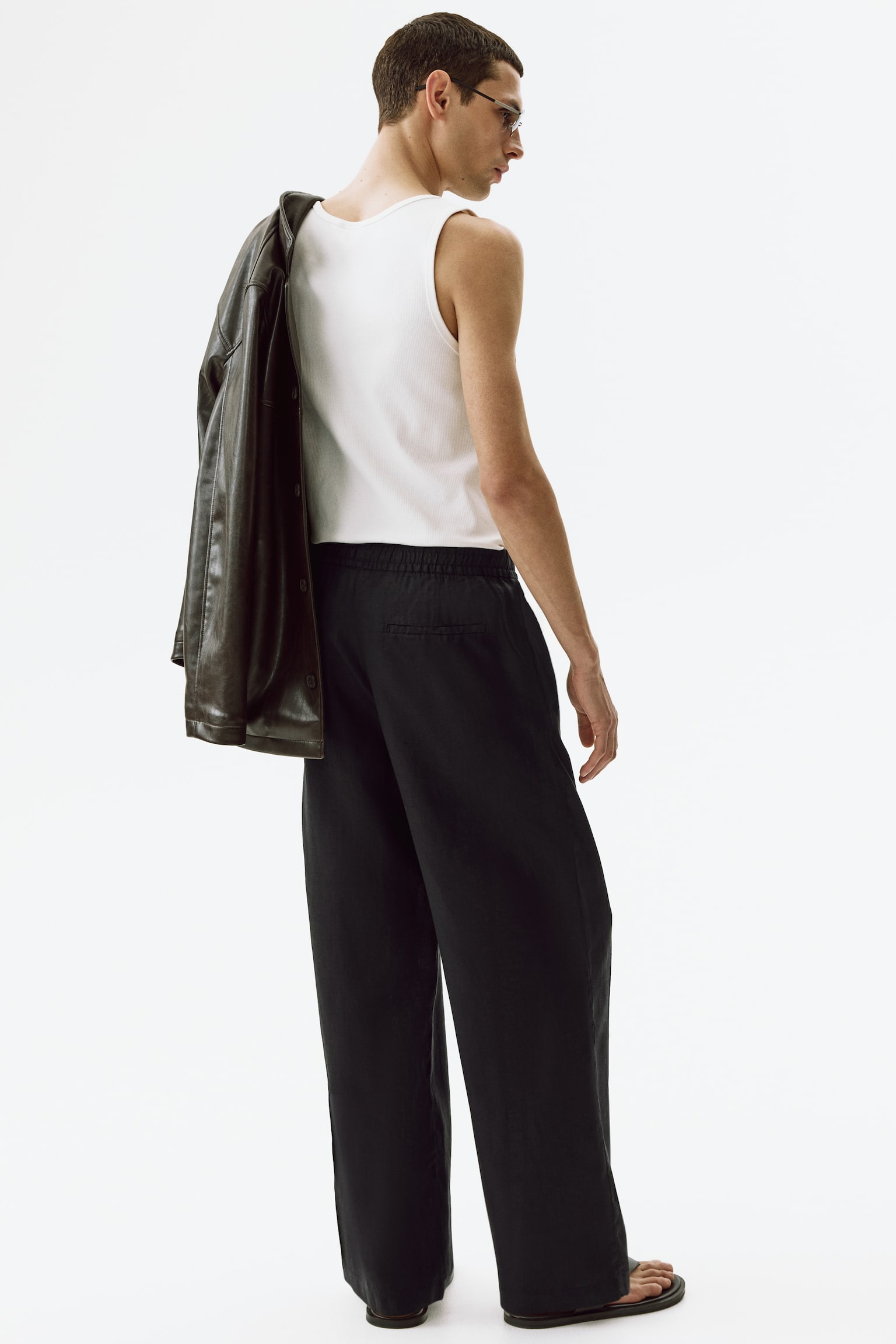 Loose Fit Linen trousers - 5