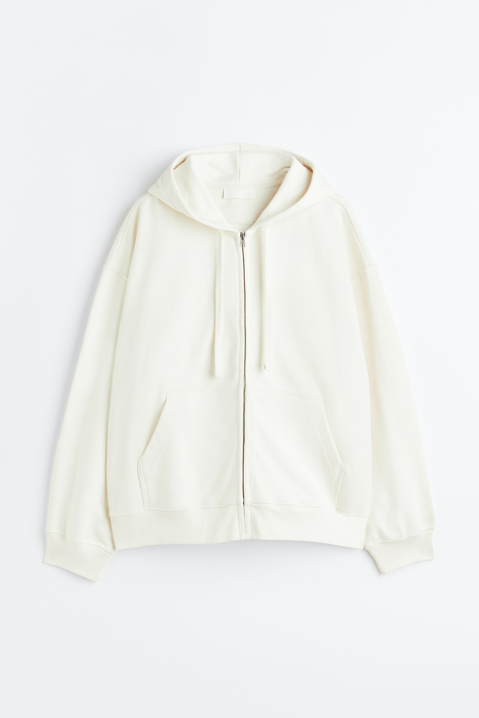 Oversized Fit Cotton Zip UP Hoodie - Off white/Deep lilac/Forest green/Off black/Fern green - 1