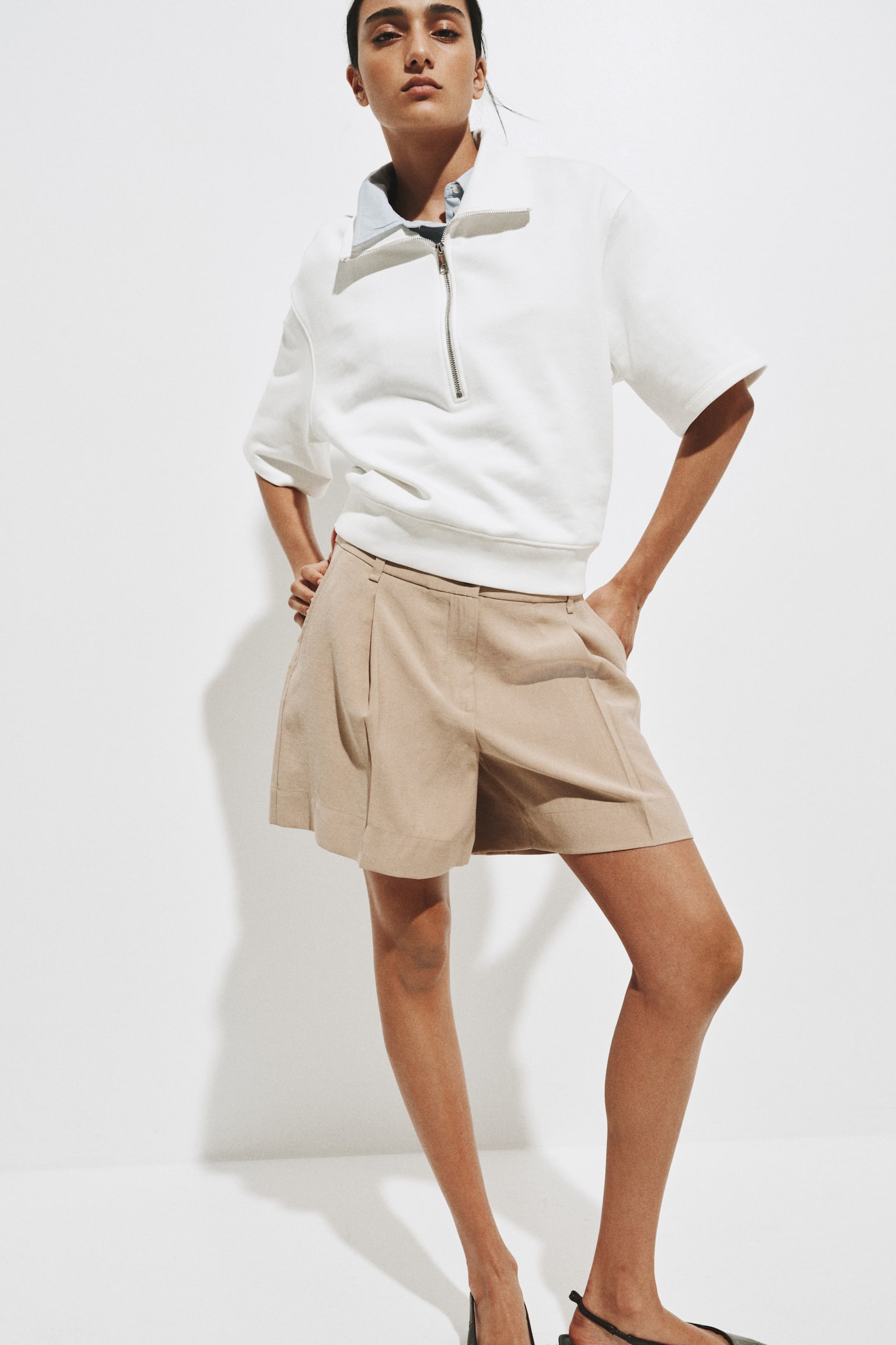 Shorts sastre - Beige/Blanco/Negro - 5