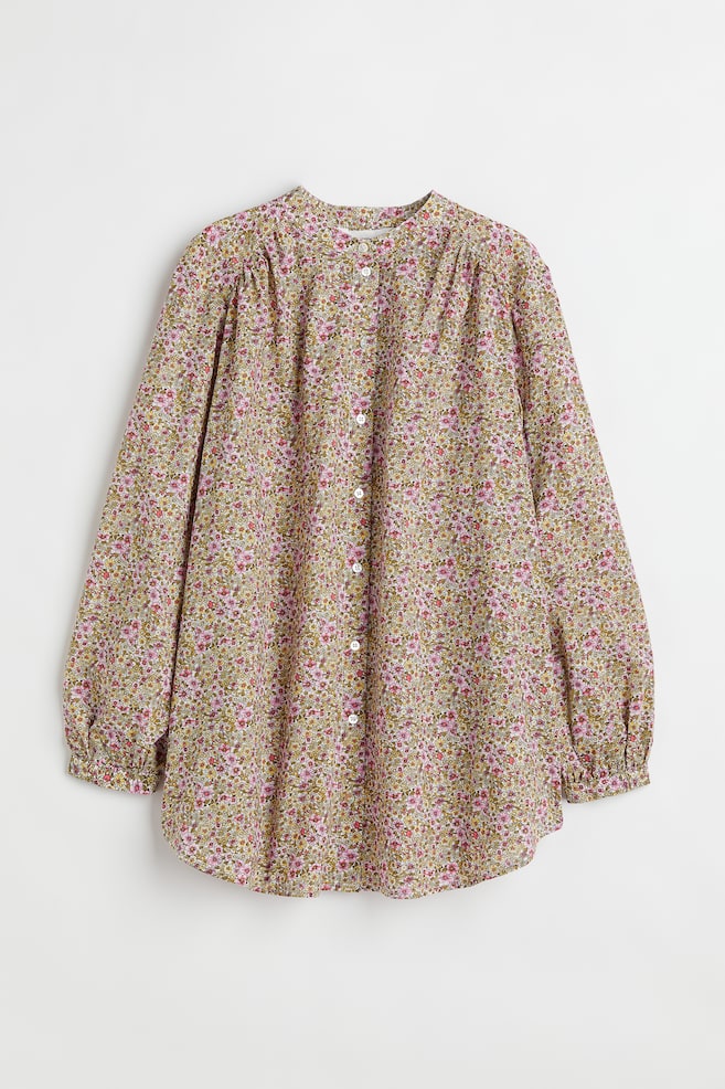 MAMA Balloon-sleeved blouse - Pink/Small flowers/Light blue/Small flowers