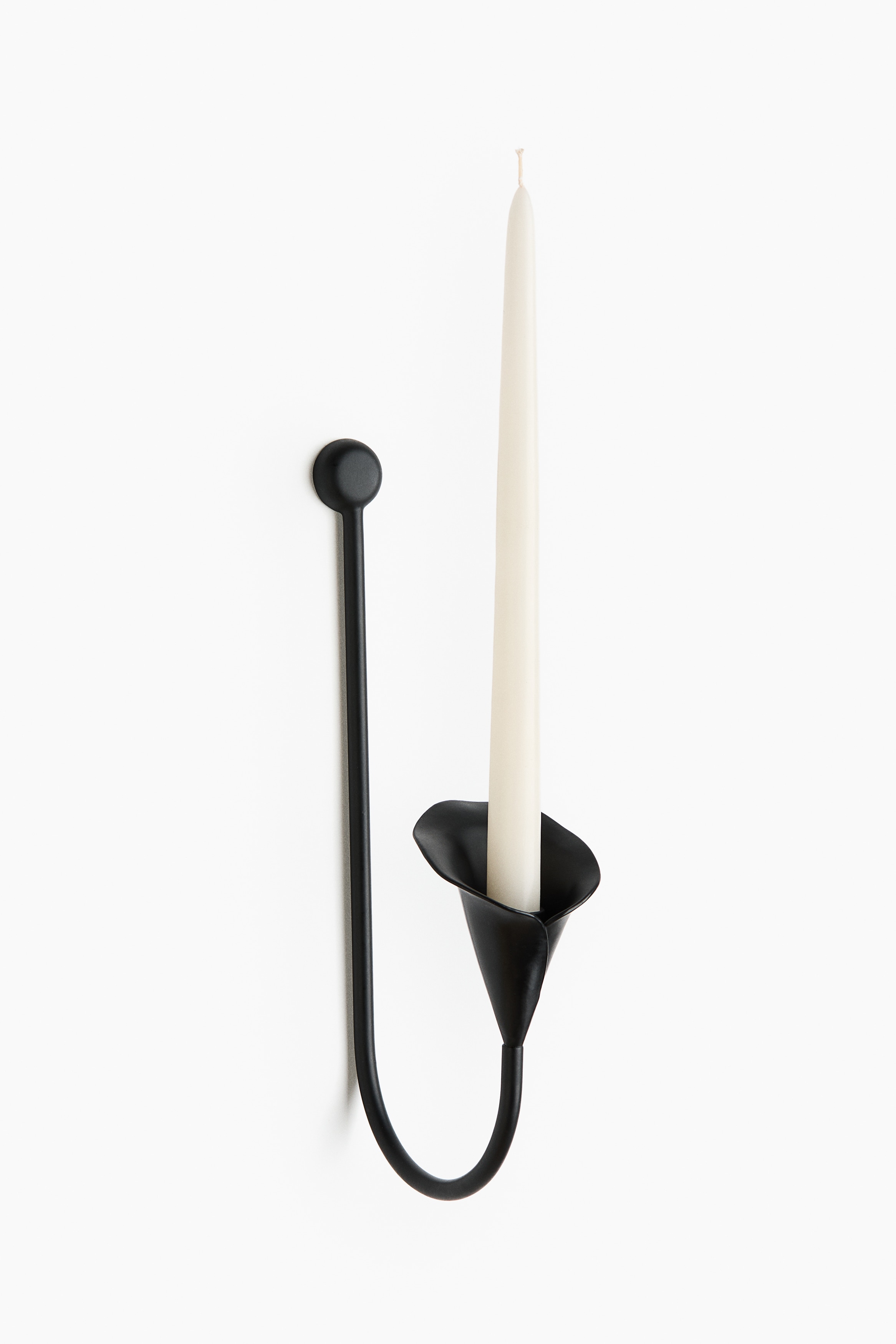Flower-Shaped Candle Sconce - Black