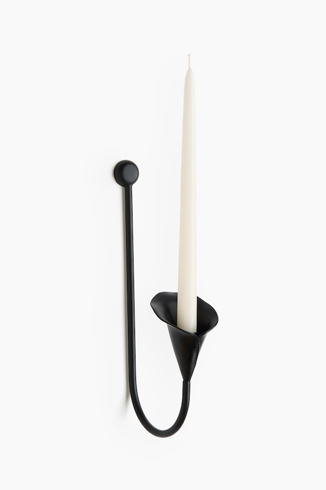 Flower-shaped candle sconce - Black - 1