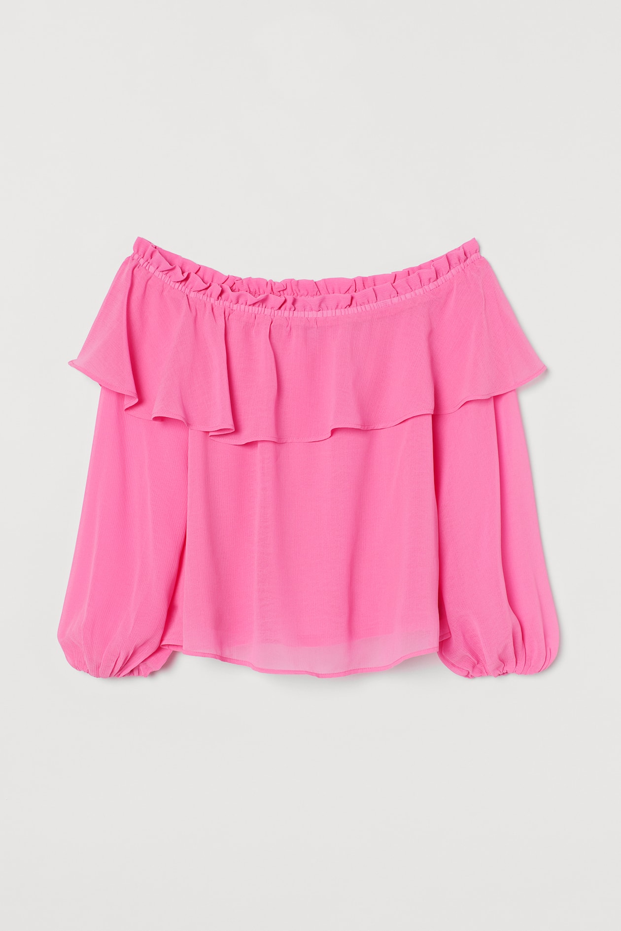 Off-the-shoulder Blouse - Long sleeve - Pink - Ladies | H&M US