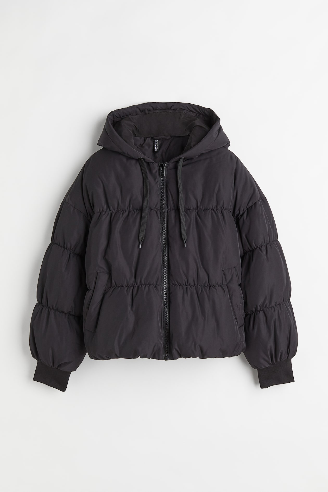 Hooded Puffer Jacket - Long sleeve - Short - Black - Ladies | H&M US