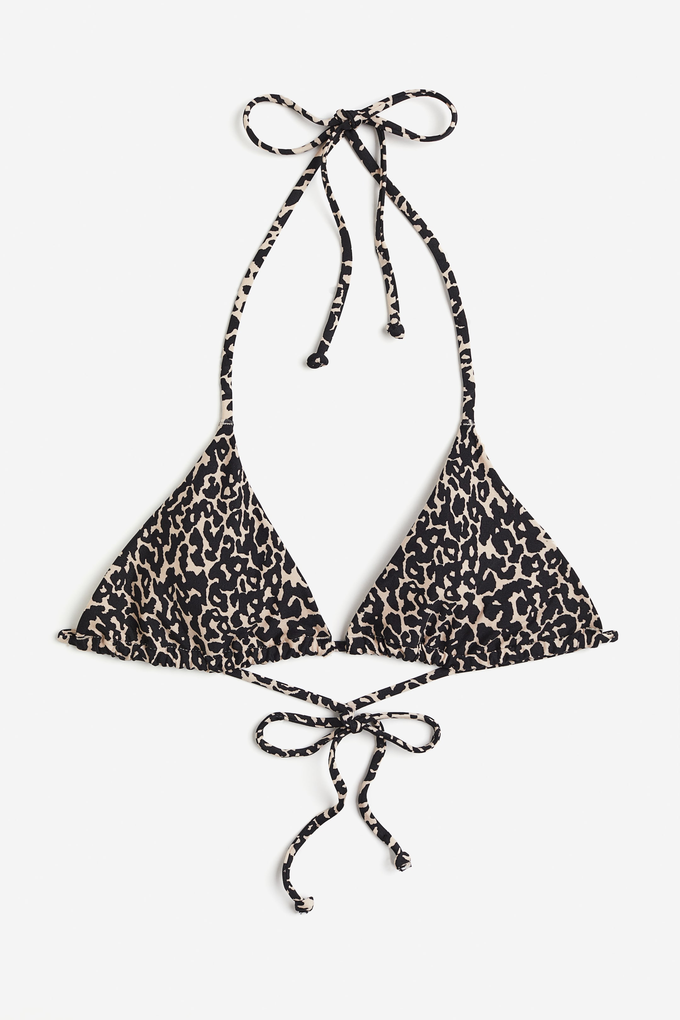 Triangle Bikini Top Light Beigeleopard Print Ladies Handm Gb 9852