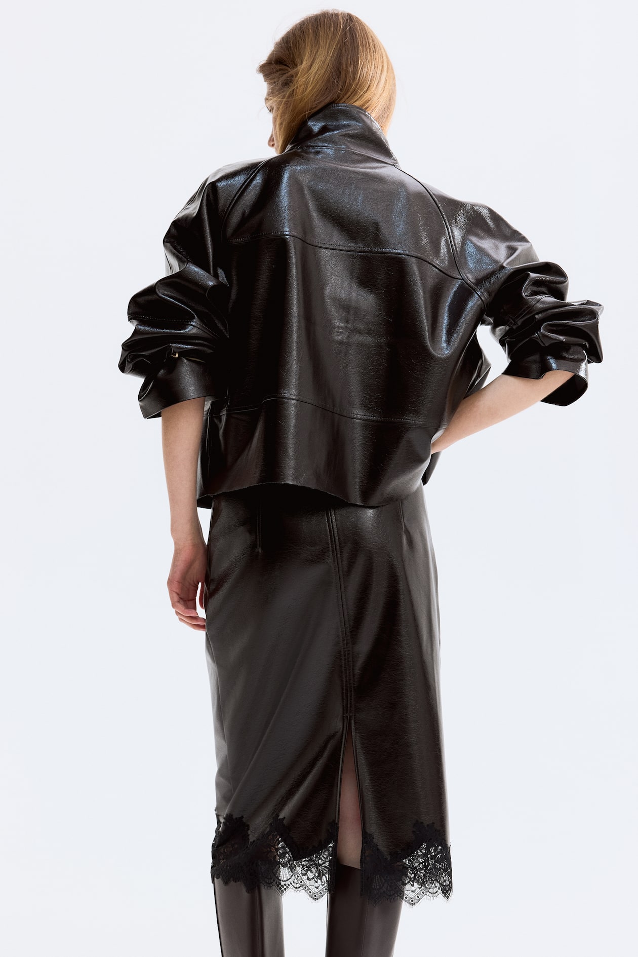 Coated Pencil Skirt - image 4