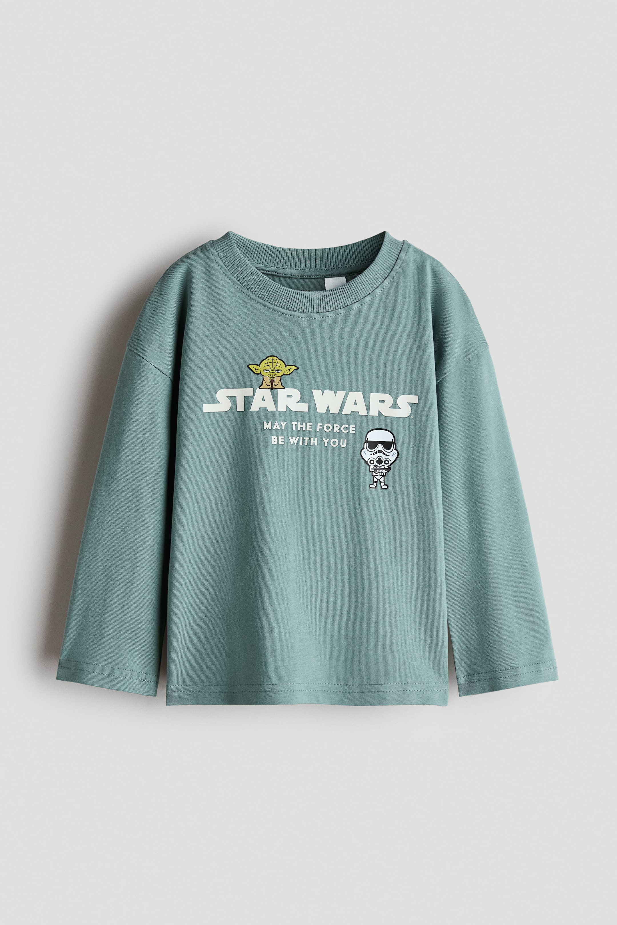 View larger image: Long-sleeved printed T-shirt - Turquoise/Star Wars - Kids | H&M 1