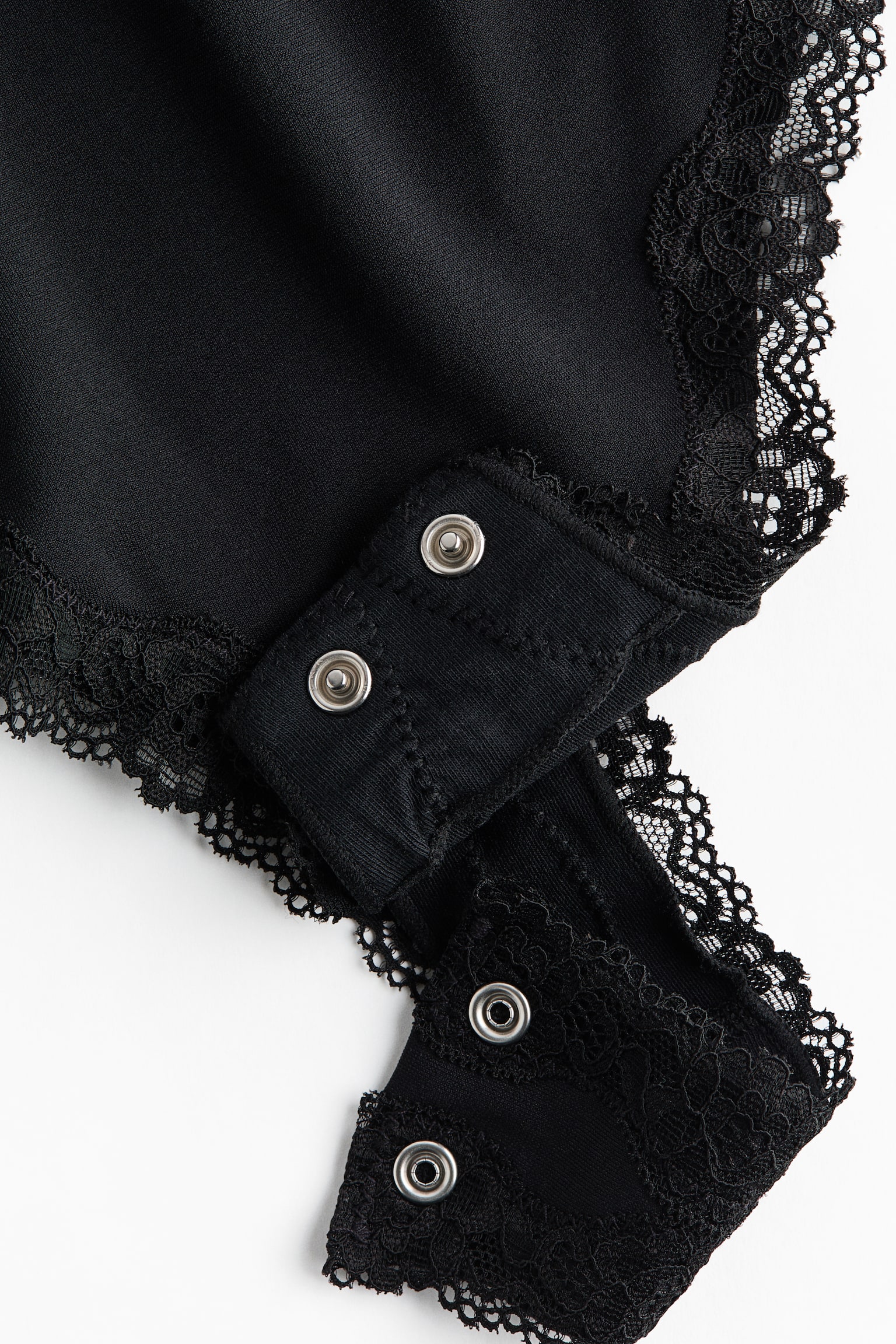 Боді Seamless із мереживною окантовкою - Чорний/Білий - 6