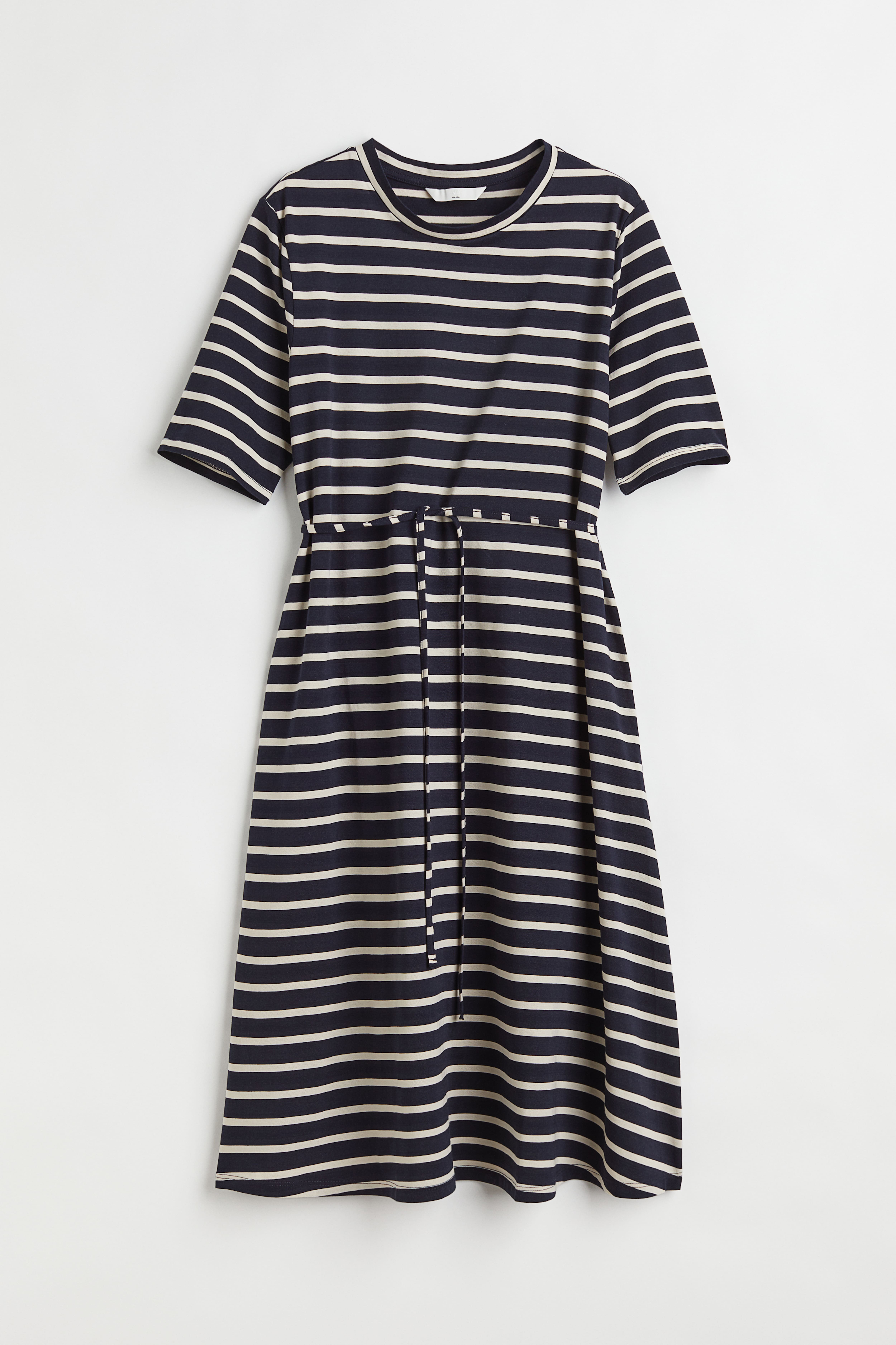 MAMA Tie belt Jersey Dress