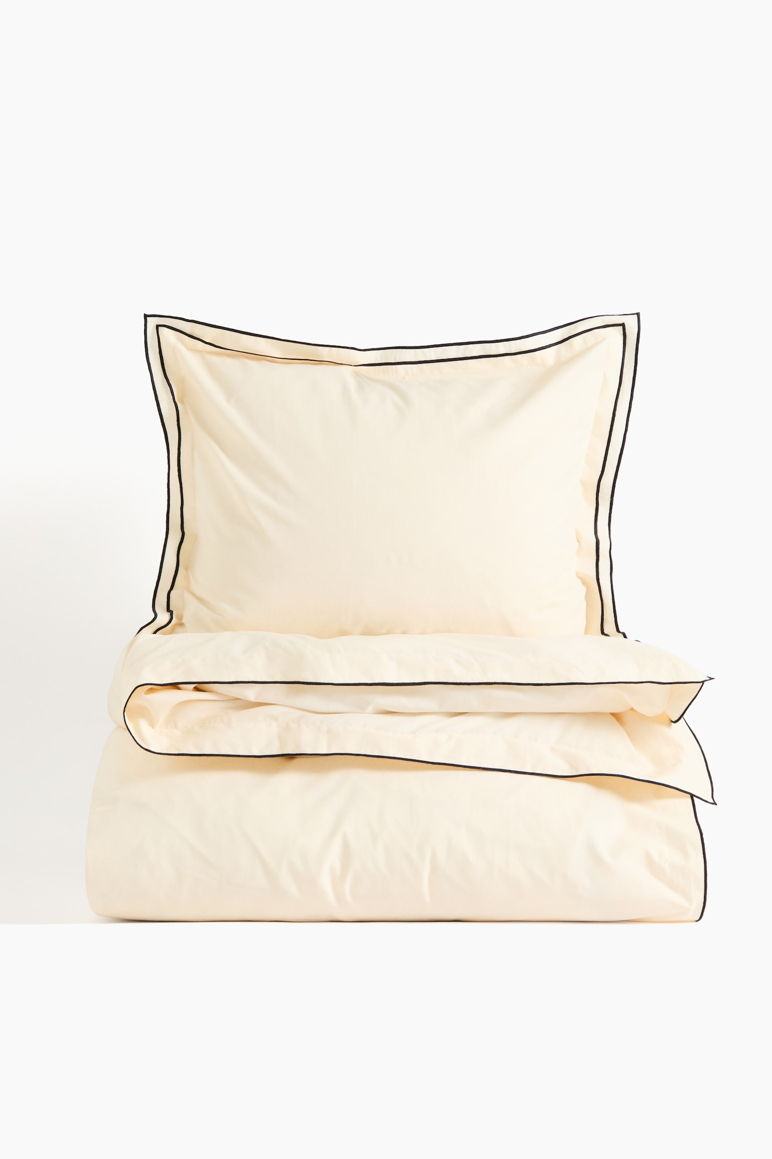 Single cotton duvet cover set - Yellow/Light dusty pink/Brown/White - 1