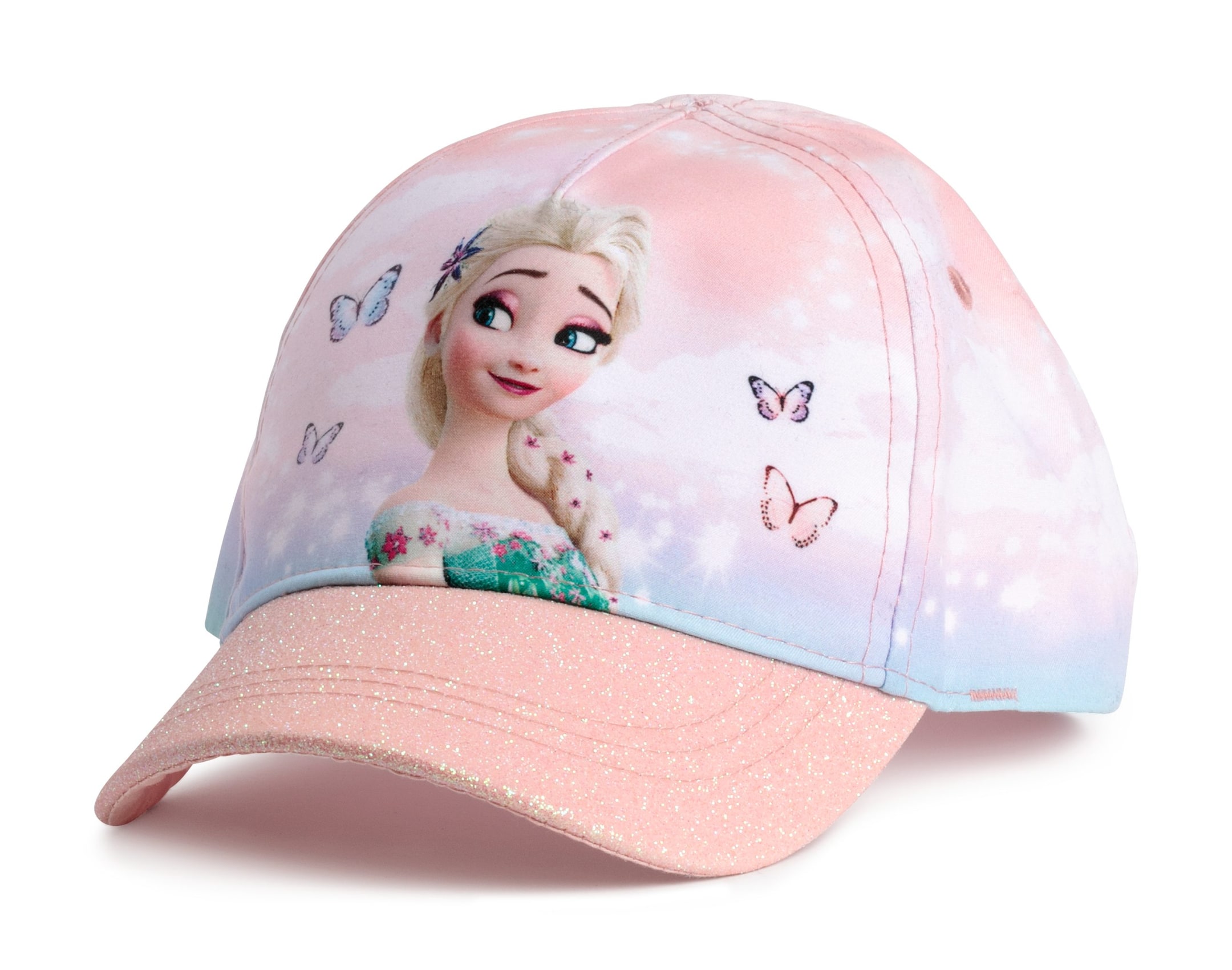 Cap with a glittery peak