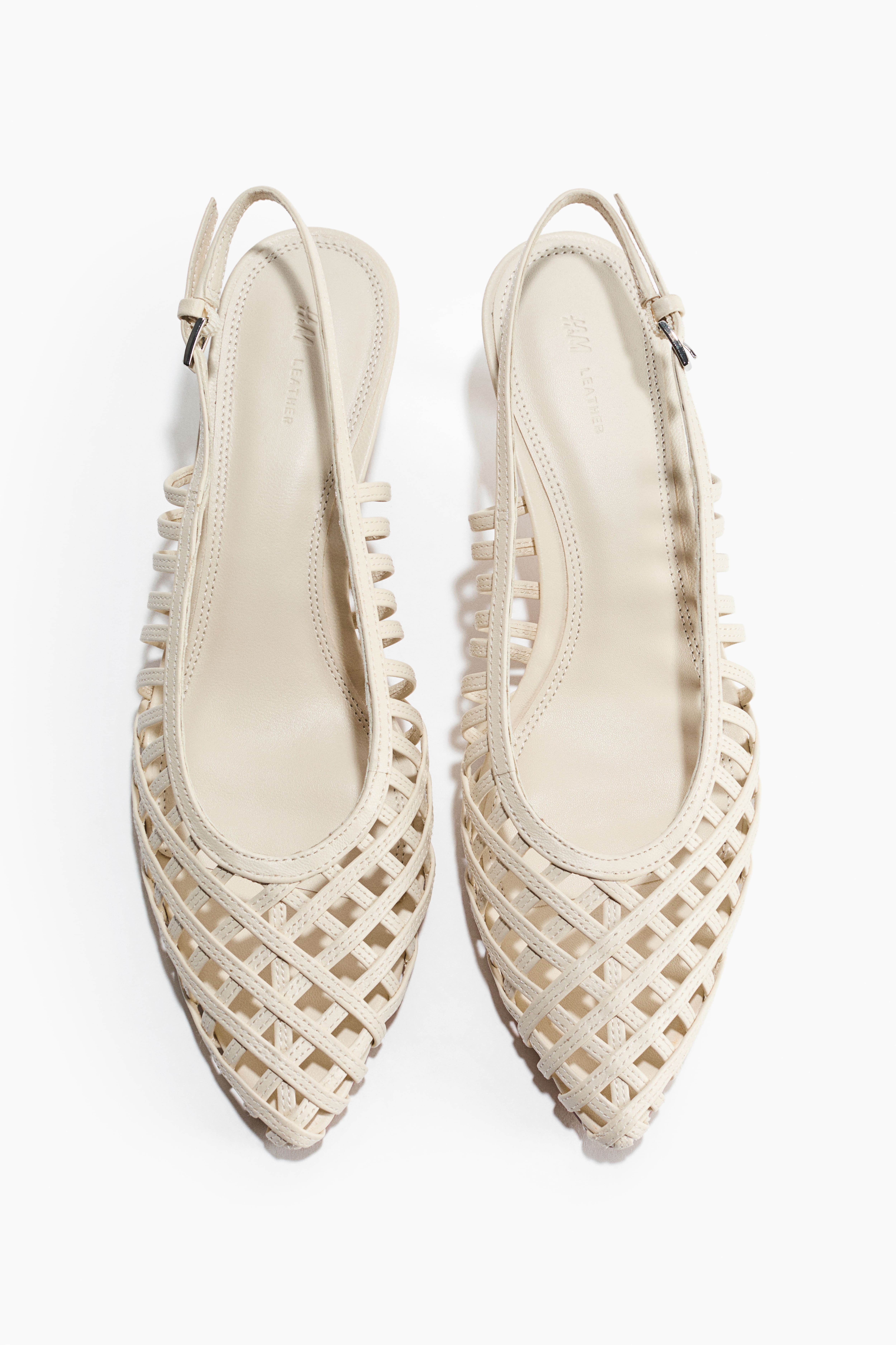 Escarpins en cuir avec talon bobine