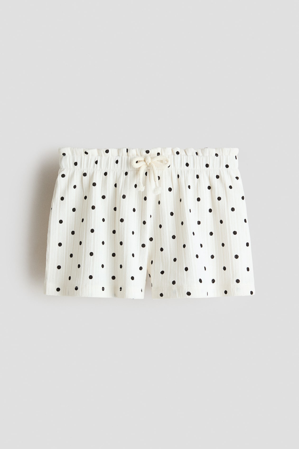 White/dotted Pointelle Jersey Shorts for kids | H&M US