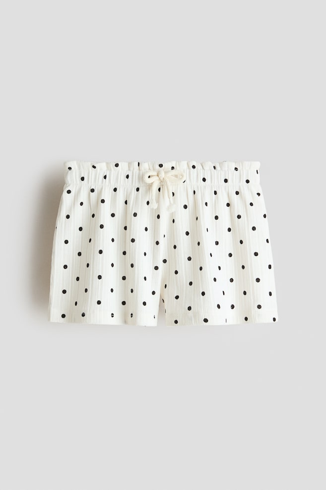 Shorts aus Pointelle-Jersey - Weiß/Gepunktet/Hellbeige/Muscheln - 1