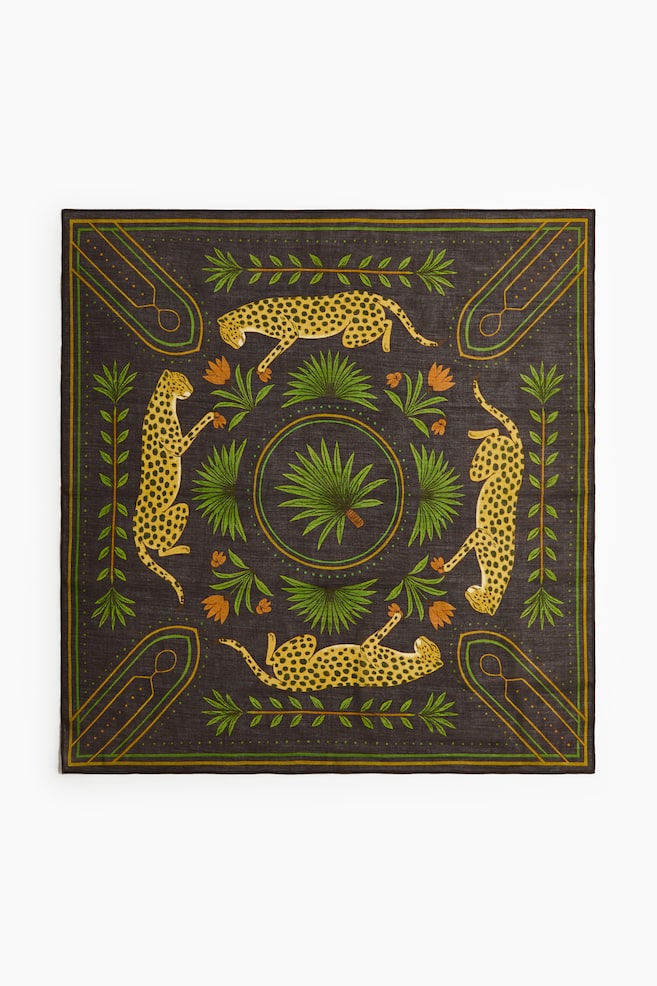 Patterned Neck Scarf - Dark brown/patterned/Black/paisley/Dark orange/paisley - 1