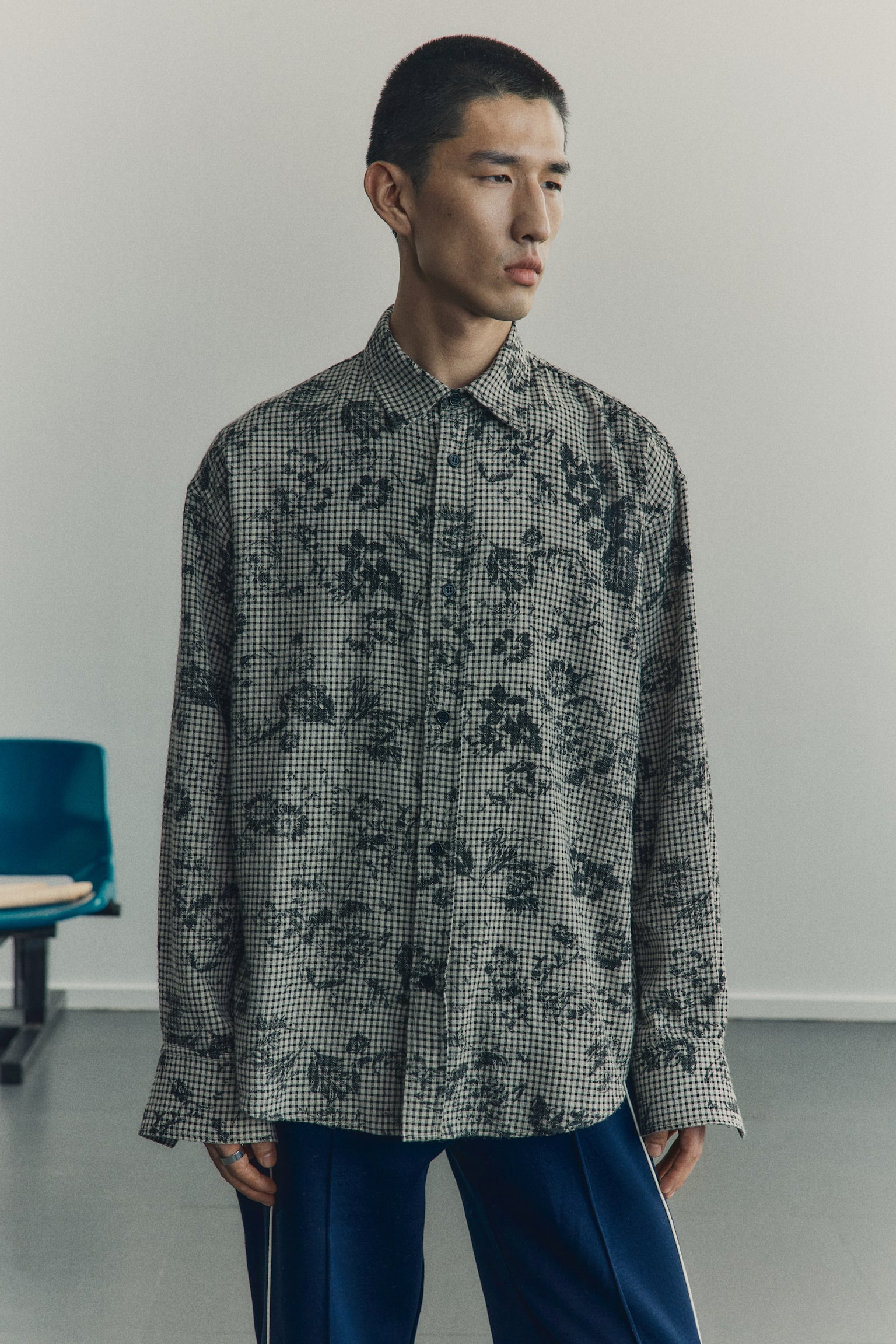 Loose Fit Shirt - Beige/Checked - 5