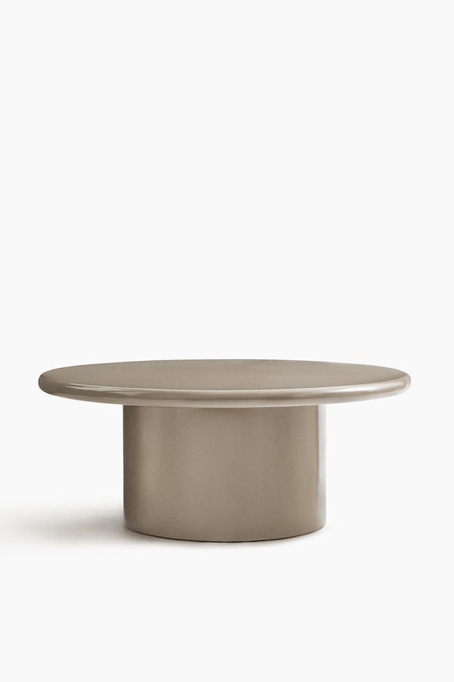 Großer Glänzender Couchtisch - Mdf, Grau - 1