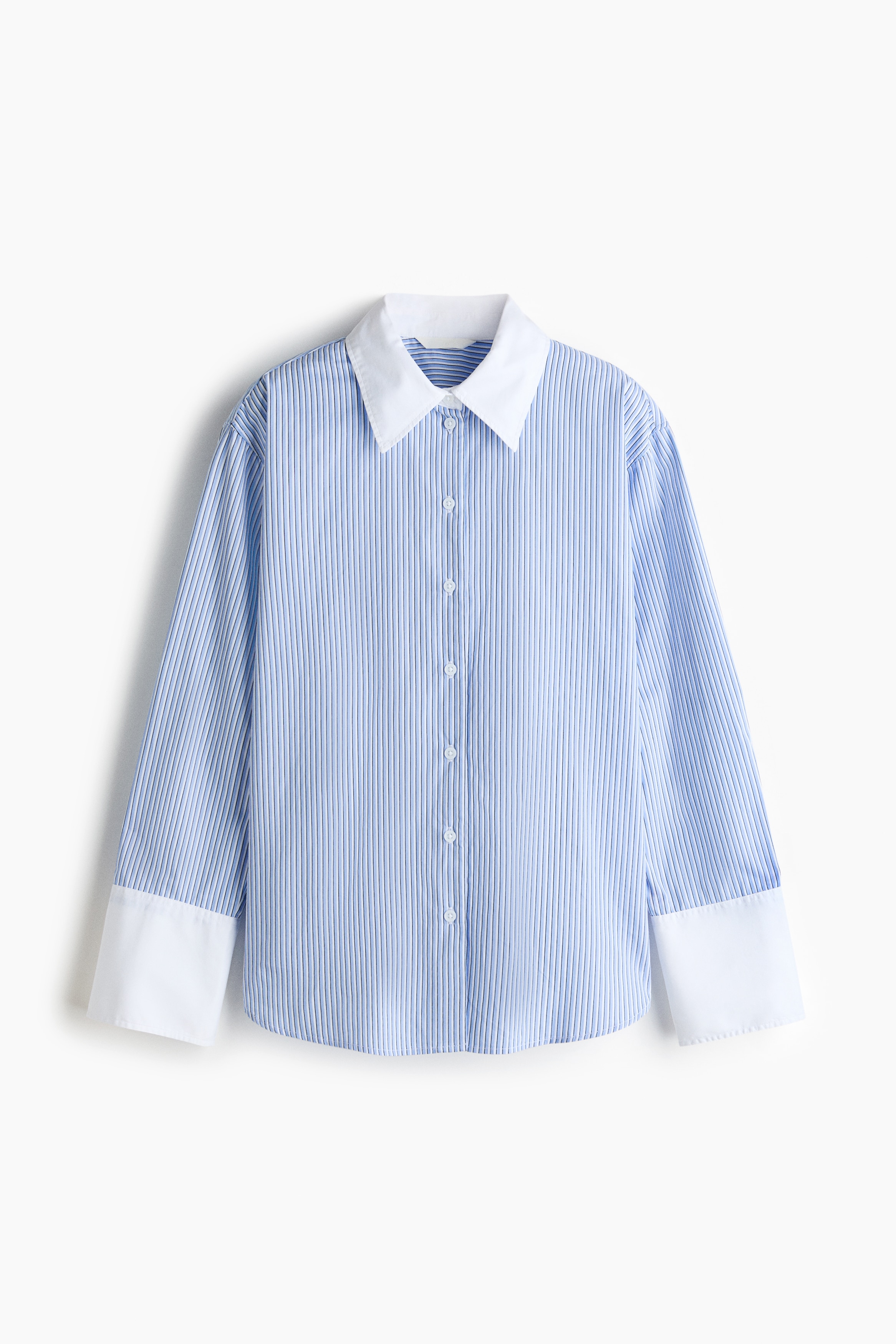 Áo sơ mi cotton poplin - Màu xanh dương nhạt/Kẻ/Màu trắng/Màu kem/Kẻ