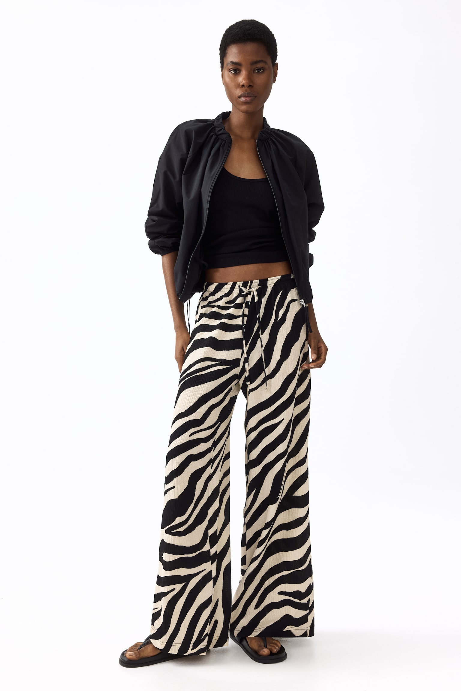 Široke pantalone na navlačenje - Crna/dezen zebre/Svetlobež/pruge/Tamnosmeđa/Crna/Crna/tufne/Tamna rđavocrvena/Bež - 4