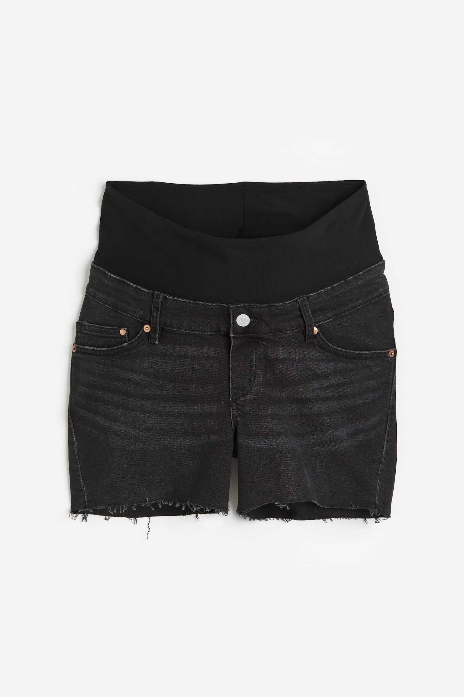 MAMA Denim shorts - Black/Washed out/White - 1