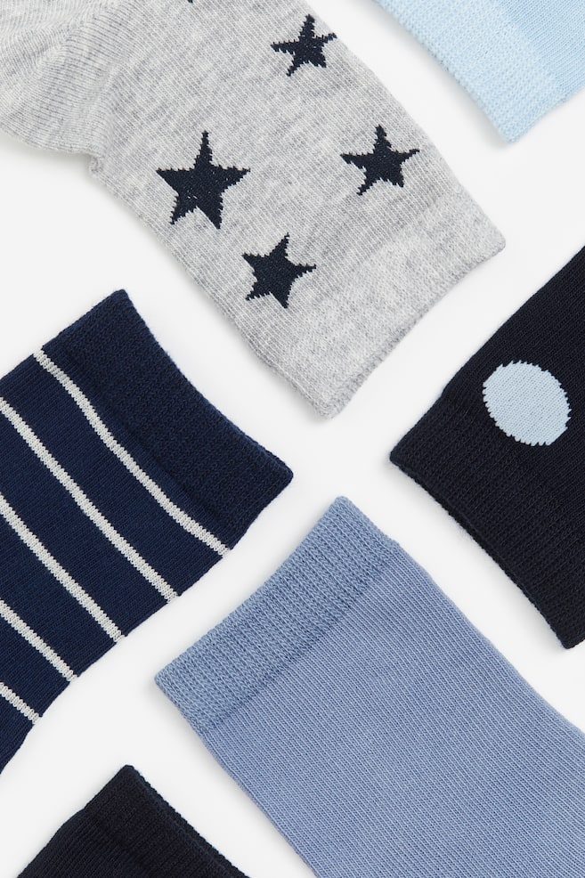 7-pack patterned socks - Grey marl/Stars/Light green/Striped/Dusty green/Dinosaurs - 2