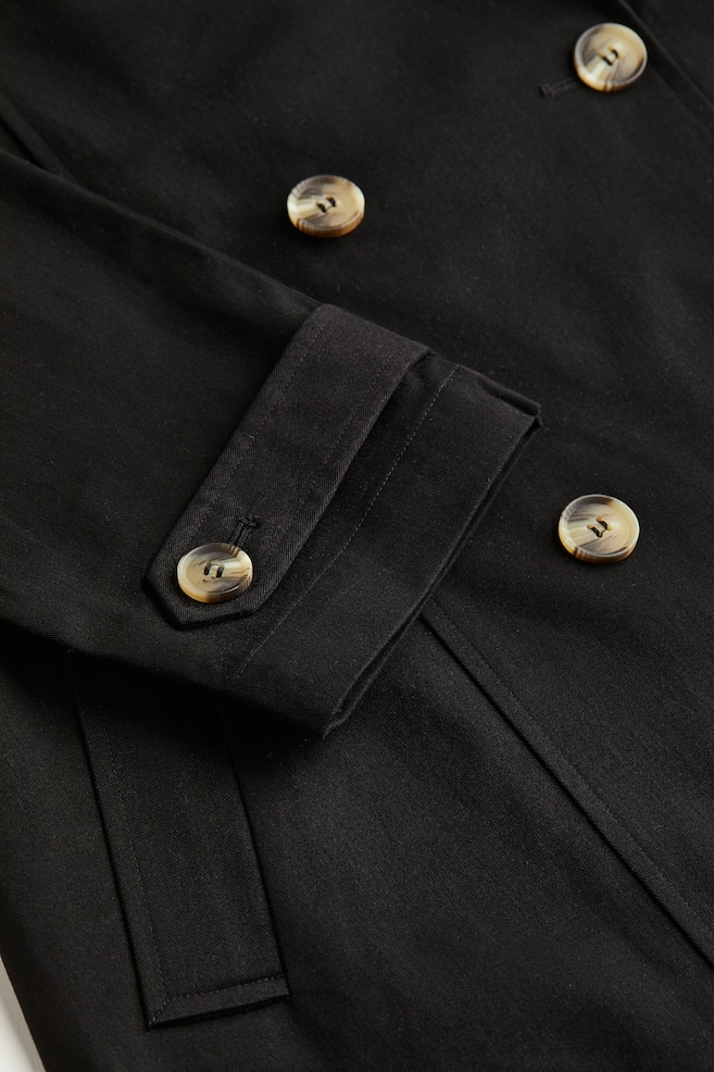 Trench-coat en twill de coton - Noir - 2