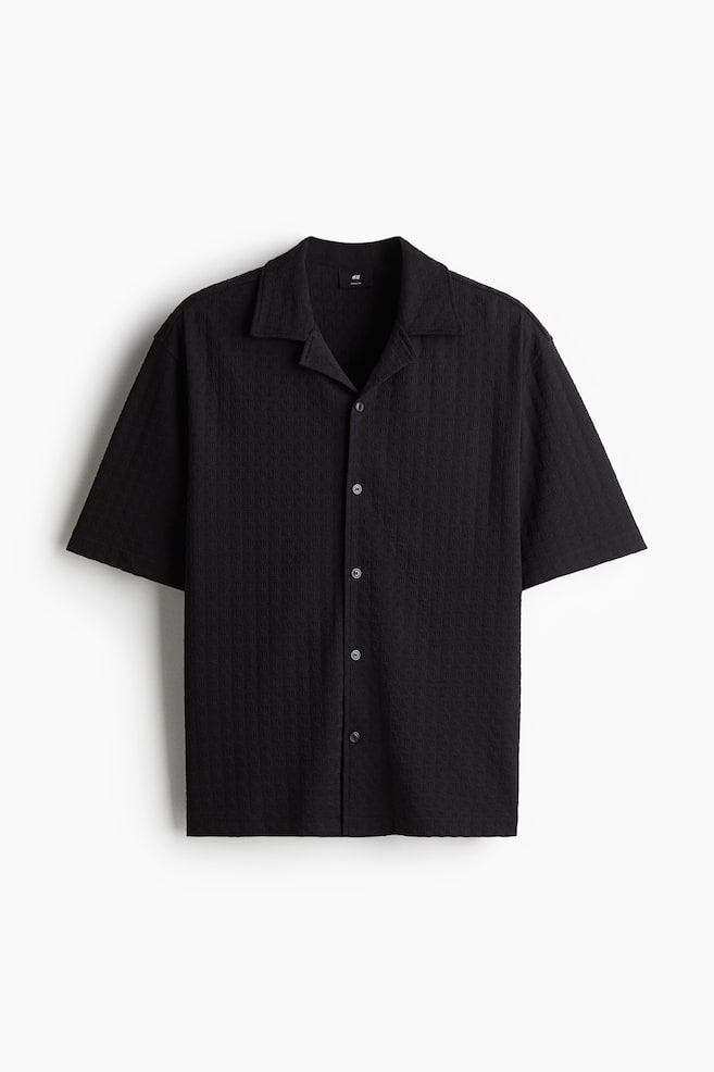 Loose Fit Resort Shirt - Black/White - 1