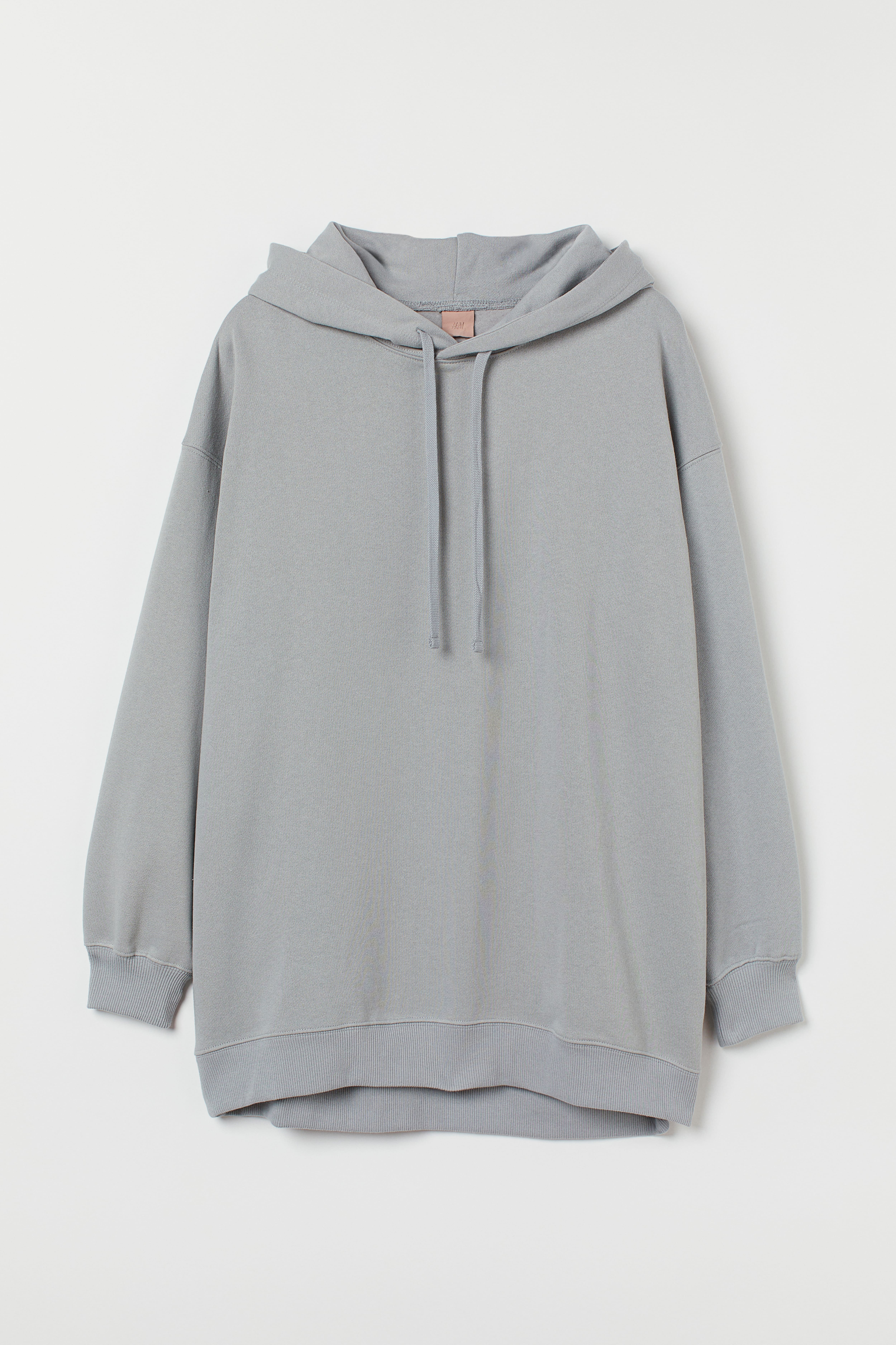 Oversized cotton hoodie Light grey blue Ladies H M GB